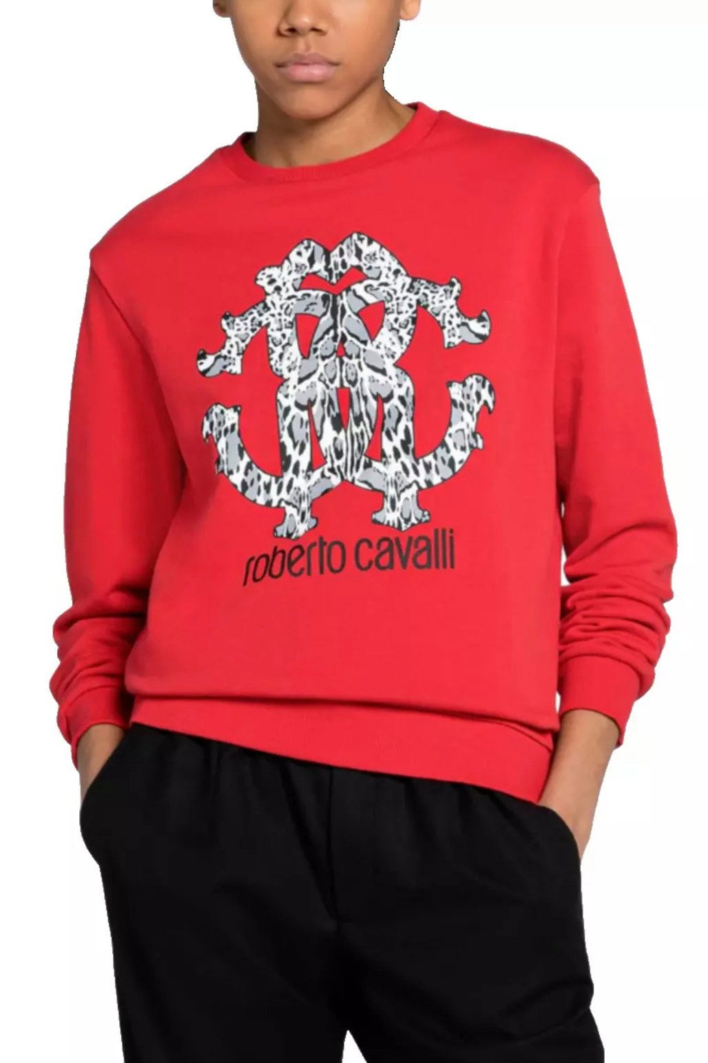 roberto cavalli Sweatshirt Unisex Lynx RC Logo Pullover Genderneutrales Design für vielseitigen Einsatz