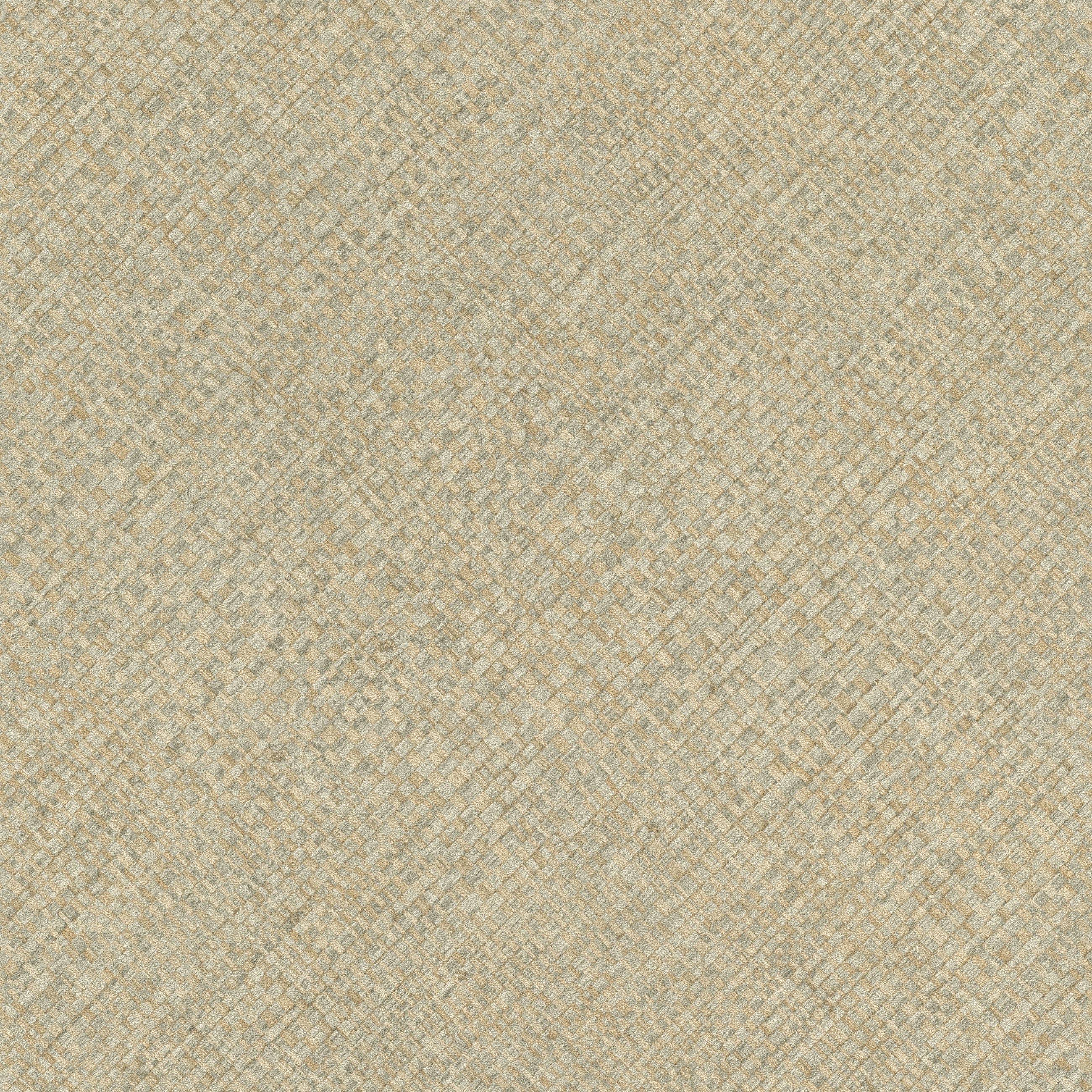 Rasch Vliestapete mit Flechtoptik in Grün-Beige - Feine Gewebeoptik, strukturiert, Flechtoptik, matt, Ton-in-Ton, geometrisch, (1 St), gewebte Optik