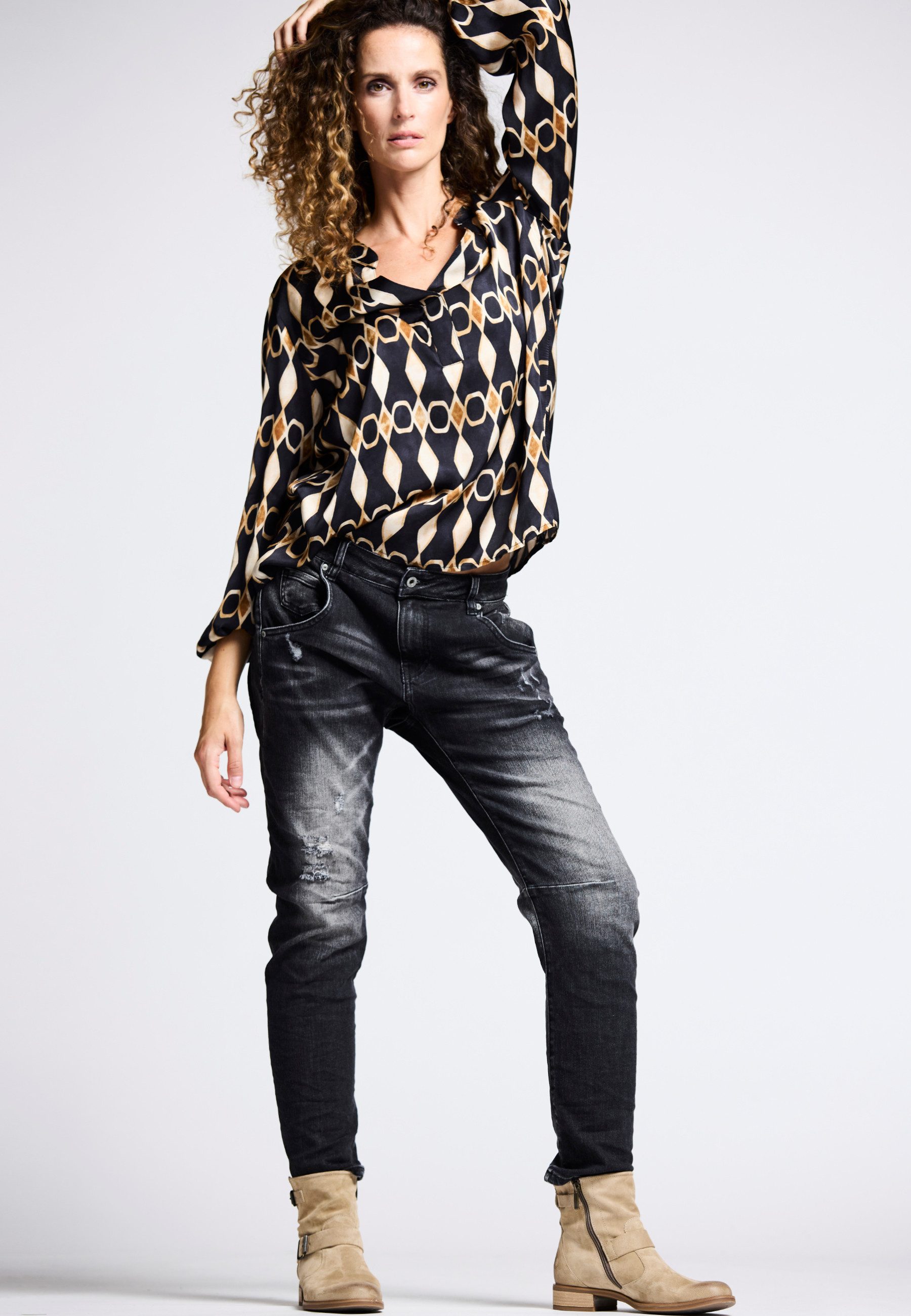 Andijamo-Fashion Schlupfbluse RETRO GLAM MATERIAL günstig online kaufen