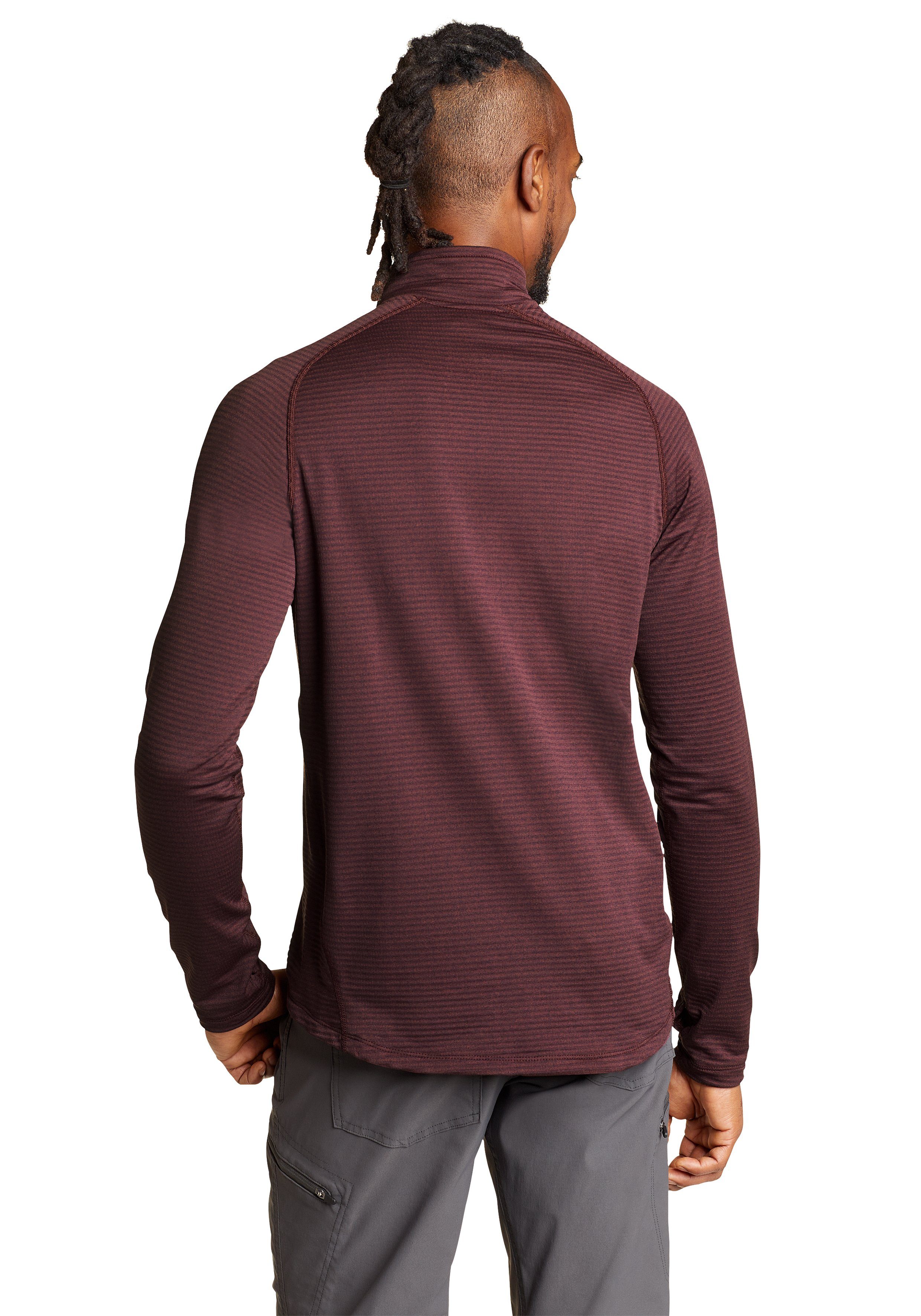 High Fleeceshirt mit Reißverschluss Grid Bauer Aubergine Fleeceshirt Dunkles Route Eddie