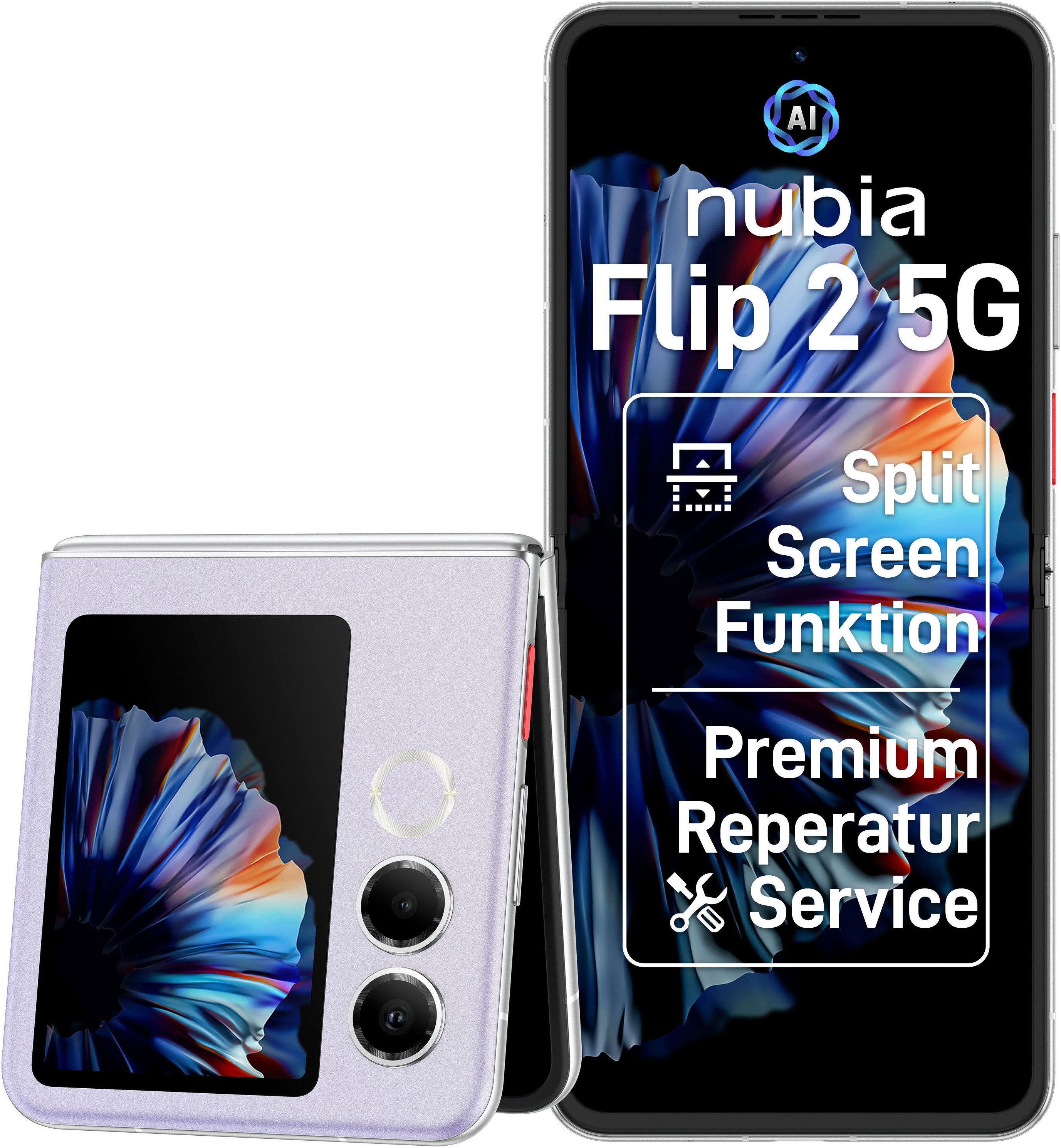 Nubia Flip 2 Smartphone (17,52 cm/6,9 Zoll, 256 GB Speicherplatz, 50 MP Kamera)