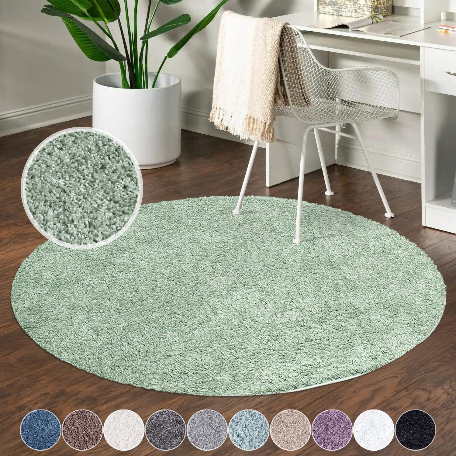 Carpet City Hochflor-Teppich City Shaggy, rund, Höhe: 30 mm, Teppich Langflor, Uni, Shaggy, flauschig-weich