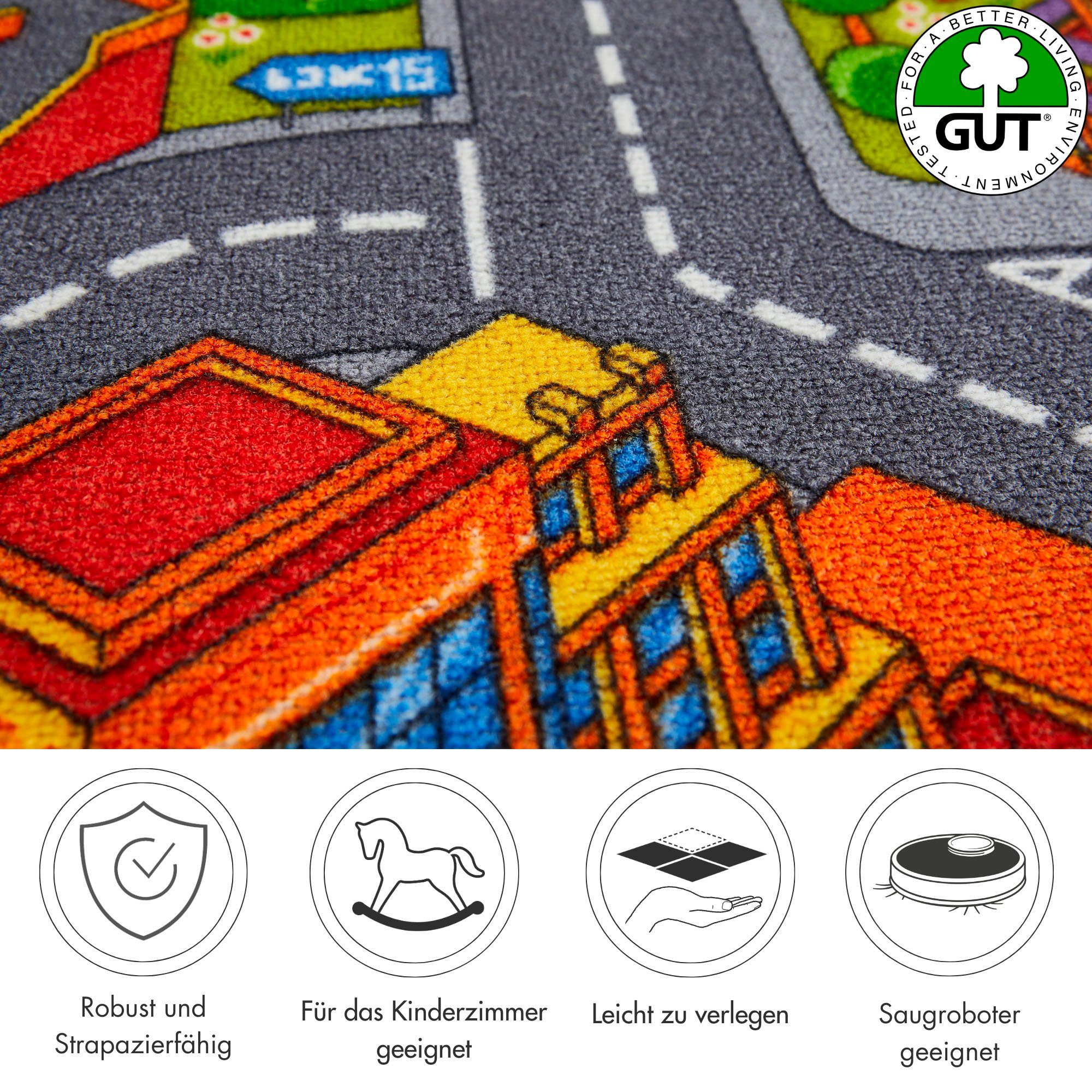 Andiamo Teppichboden City, Schlinge, Gesamthöhe 6,5 mm, Luxusklasse LC1, rechteckig, Spielteppich, Straßenteppich, Breite 200 cm oder 400 cm, Kinderzimmer
