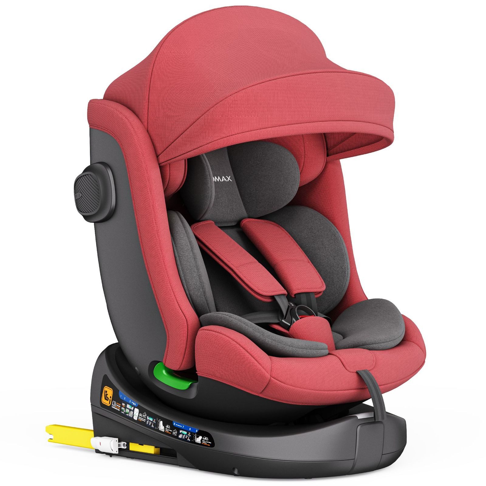 XOMAX Autokindersitz XOMAX Nova Kindersitz mit ISOFIX Auto 0-36kg AUTOSITZ 360°Drehbar, bis: 12 Jahre, (1-tlg)