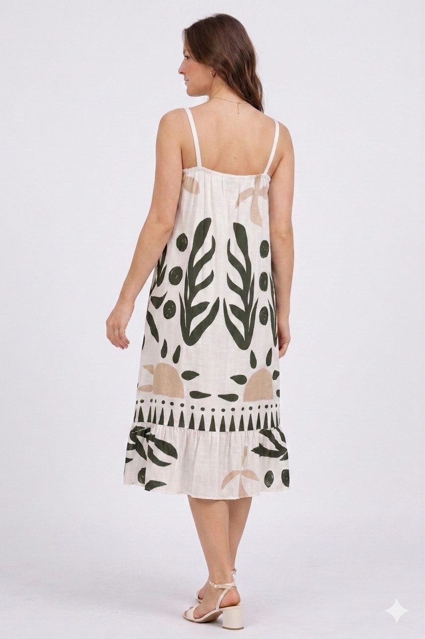 ITALY VIBES Sommerkleid - Kleid Damen - Trägerkleid - Baumwollkleid - Printkleid - Minikleid ONE SIZE / passend für Größe S - XL