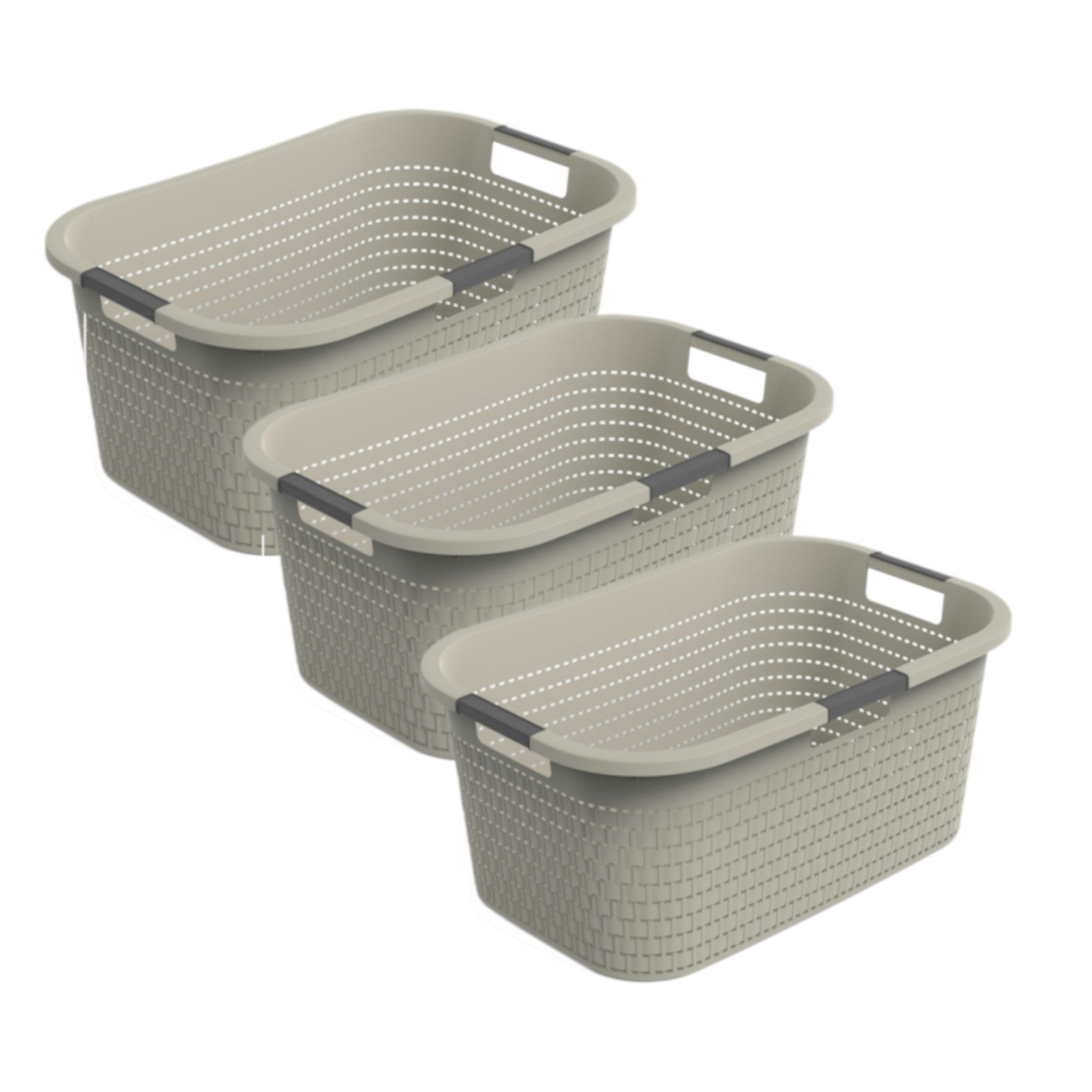 ROTHO Wäschekorb 3er-Set Wäschebox 40L COUNTRY, ergonomische Wäschebehälter günstig online kaufen