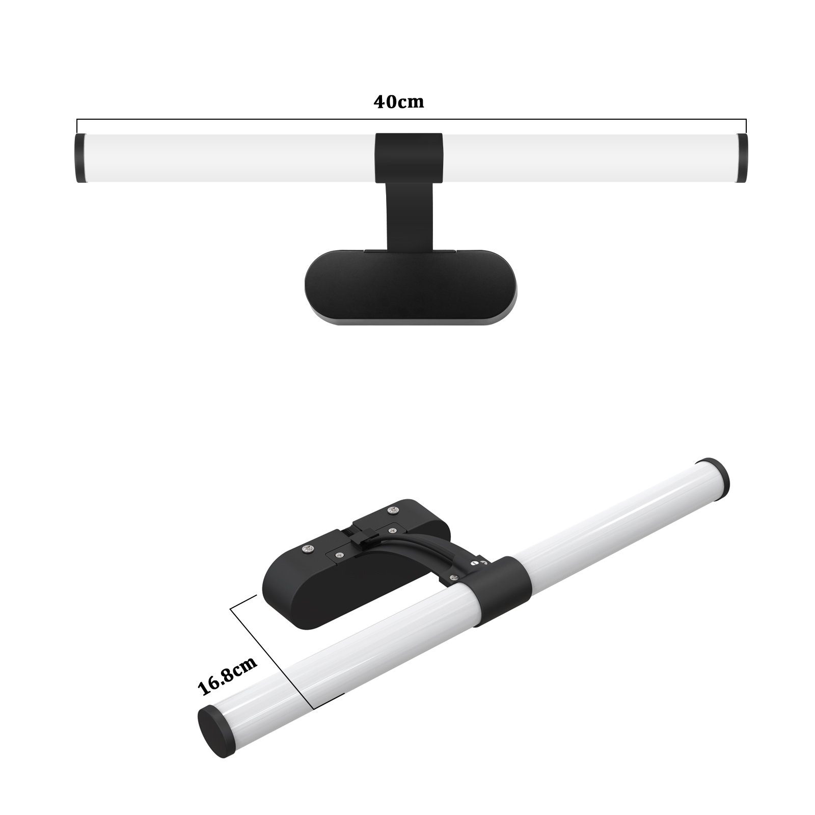 ZMH LED Spiegelleuchte 40CM - Spiegellampe 6W Schlafzimmer, Augenschutz, Einfache Installtion, LED fest integriert, Neutralweiß, 4000K lampe Weiß Wandleuchte für Keller
