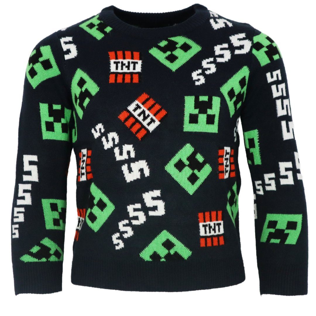 Minecraft Sweater Minecraft Creeper TNT Kinder Jungen Pulli Pullover Gr. 116 bis 152