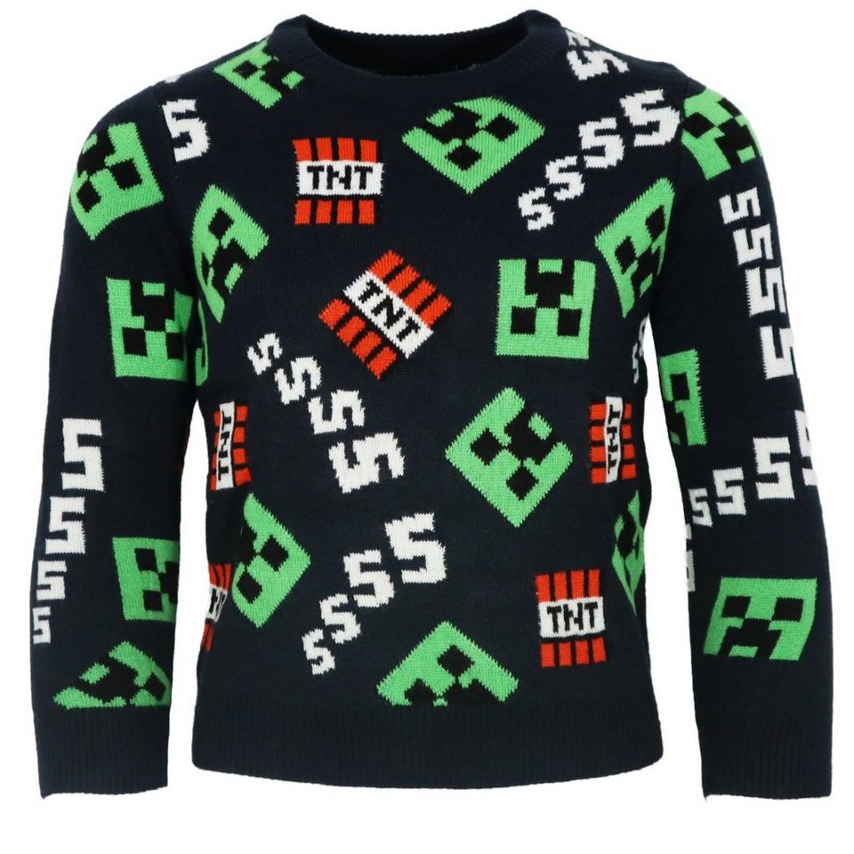 Minecraft Sweater Minecraft Creeper TNT Kinder Jungen Pulli Pullover Gr.  116 bis 152