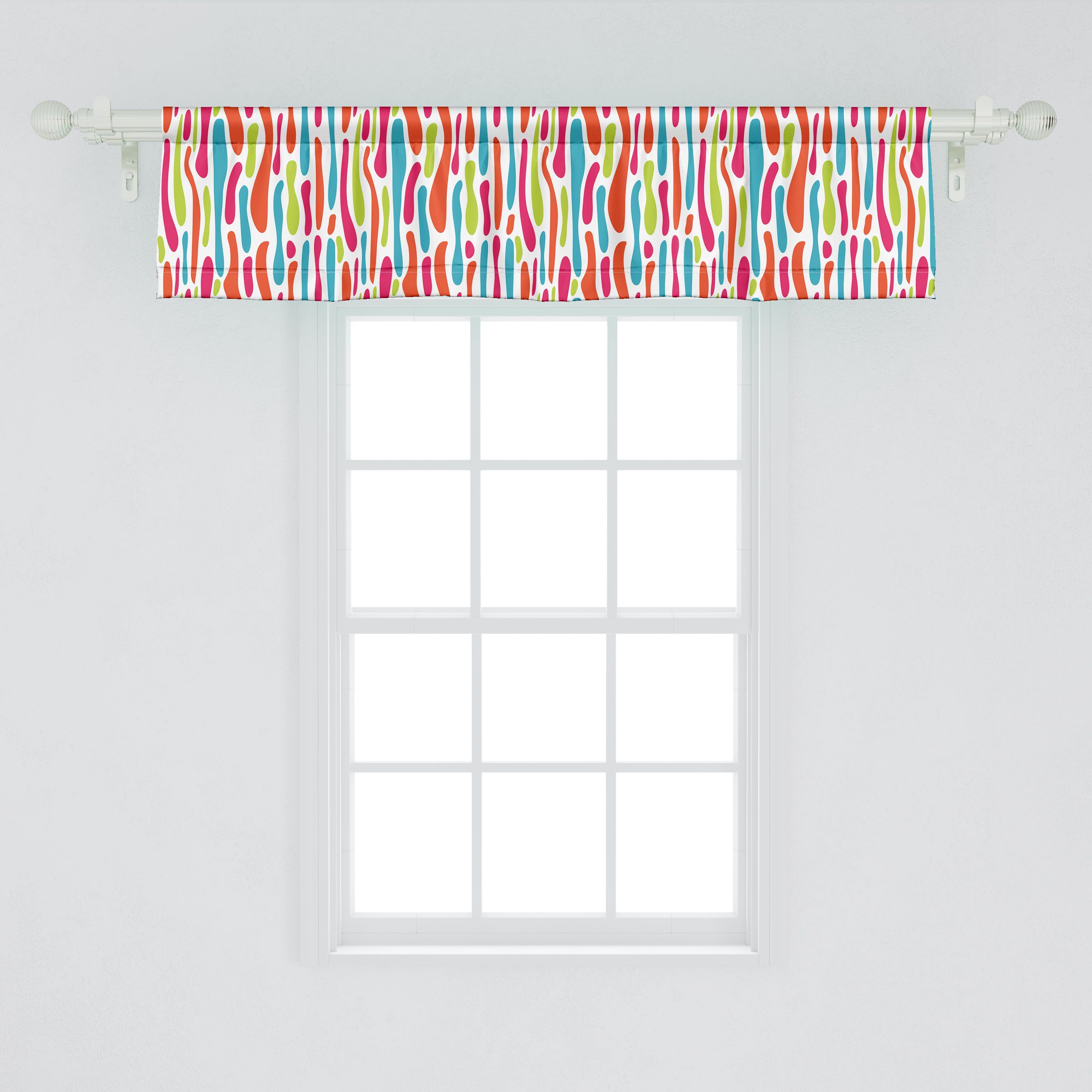 Bunt Spots Motiv Scheibengardine Küche Formlos Vorhang Volant Farbe Dekor mit Abakuhaus, Microfaser, für Schlafzimmer Stangentasche,