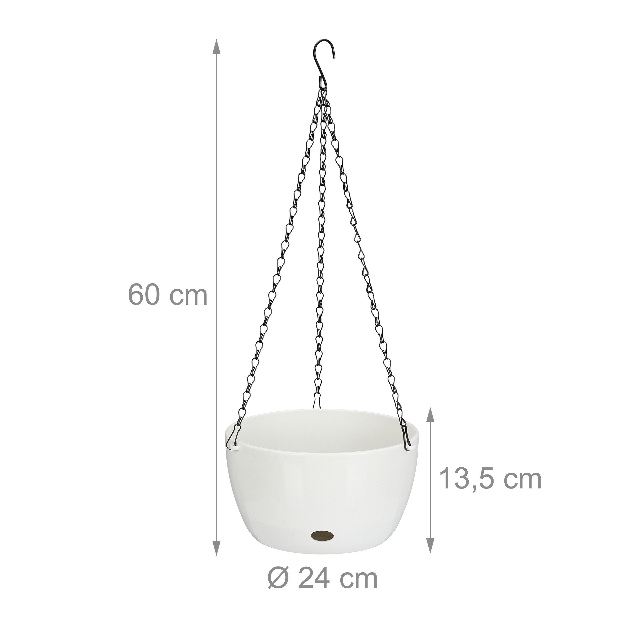 relaxdays Blumenampel 2 Blumenampeln mit Wasserspeicher - L (2 St) – Bild 4 von 5
