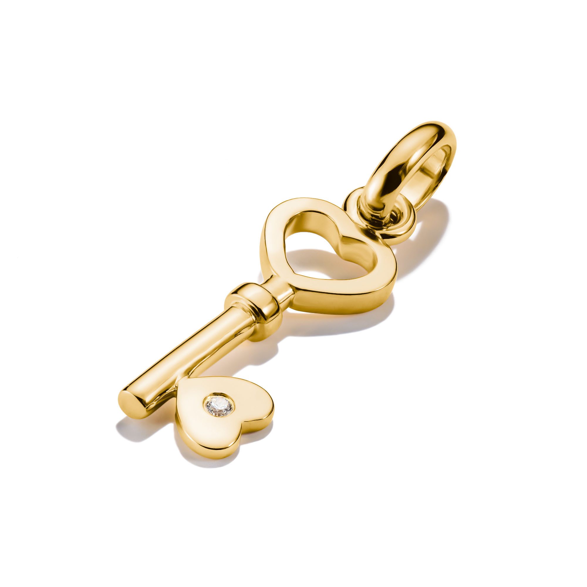THOMAS SABO Charm Schlüssel Charm Liebesschlüssel vergoldet - Connect, CC1241-414-14, mit Zirkonia (synth)