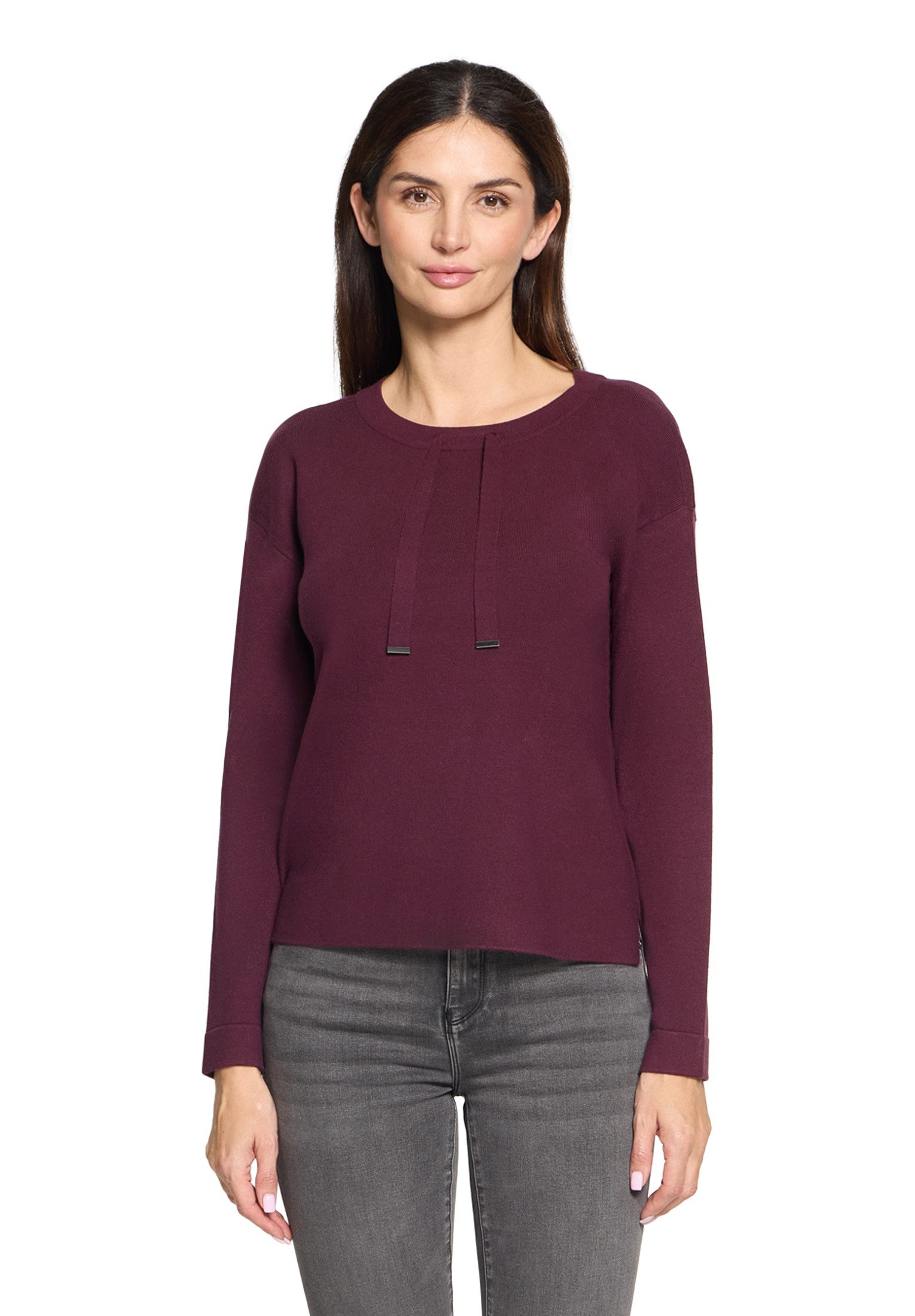 Strickpullover Damen mit Seitenschlitzen