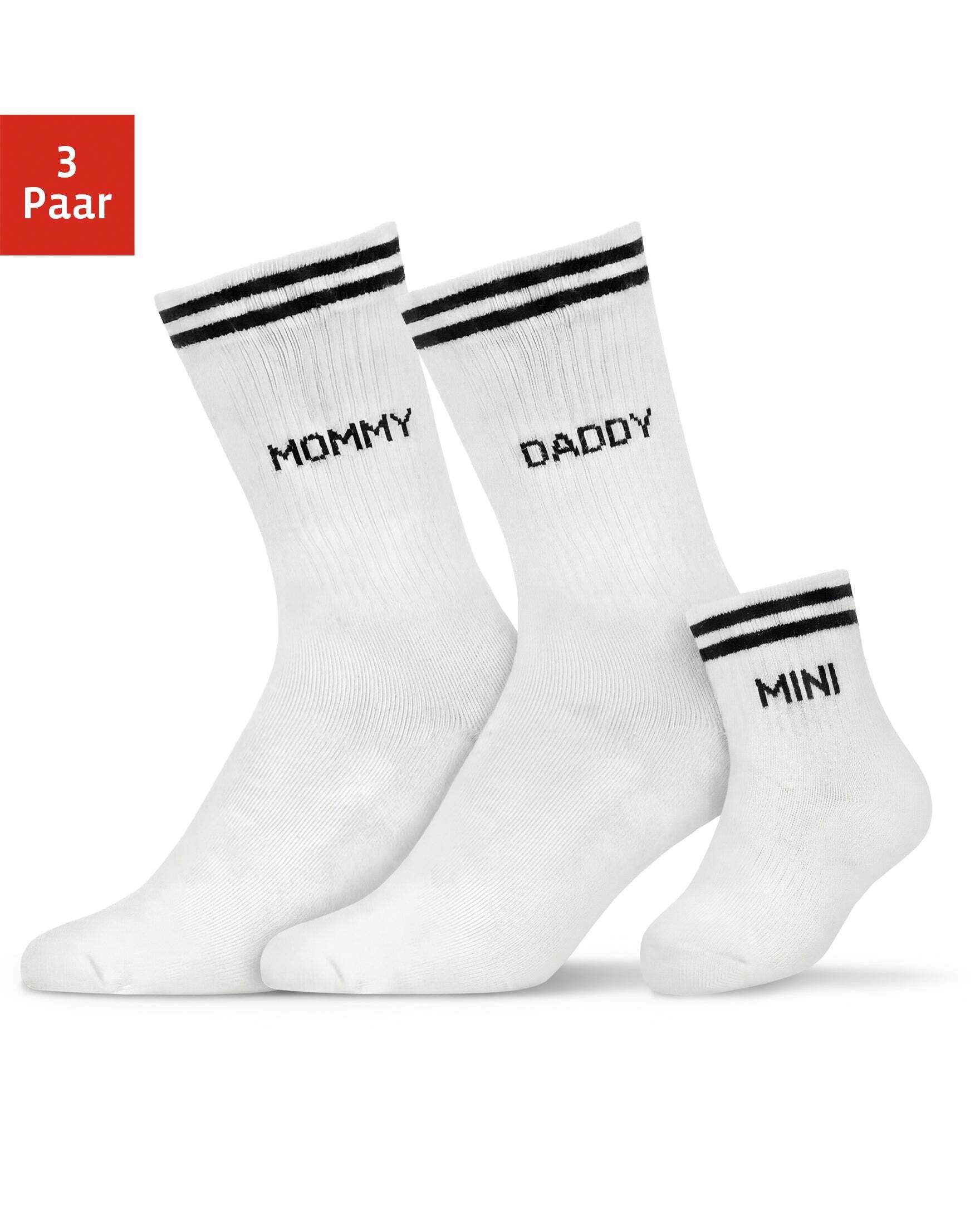 SNOCKS Tennissocken Familiensocken „Mommy, Daddy, Mini“ (3-Paar) langanhalt günstig online kaufen