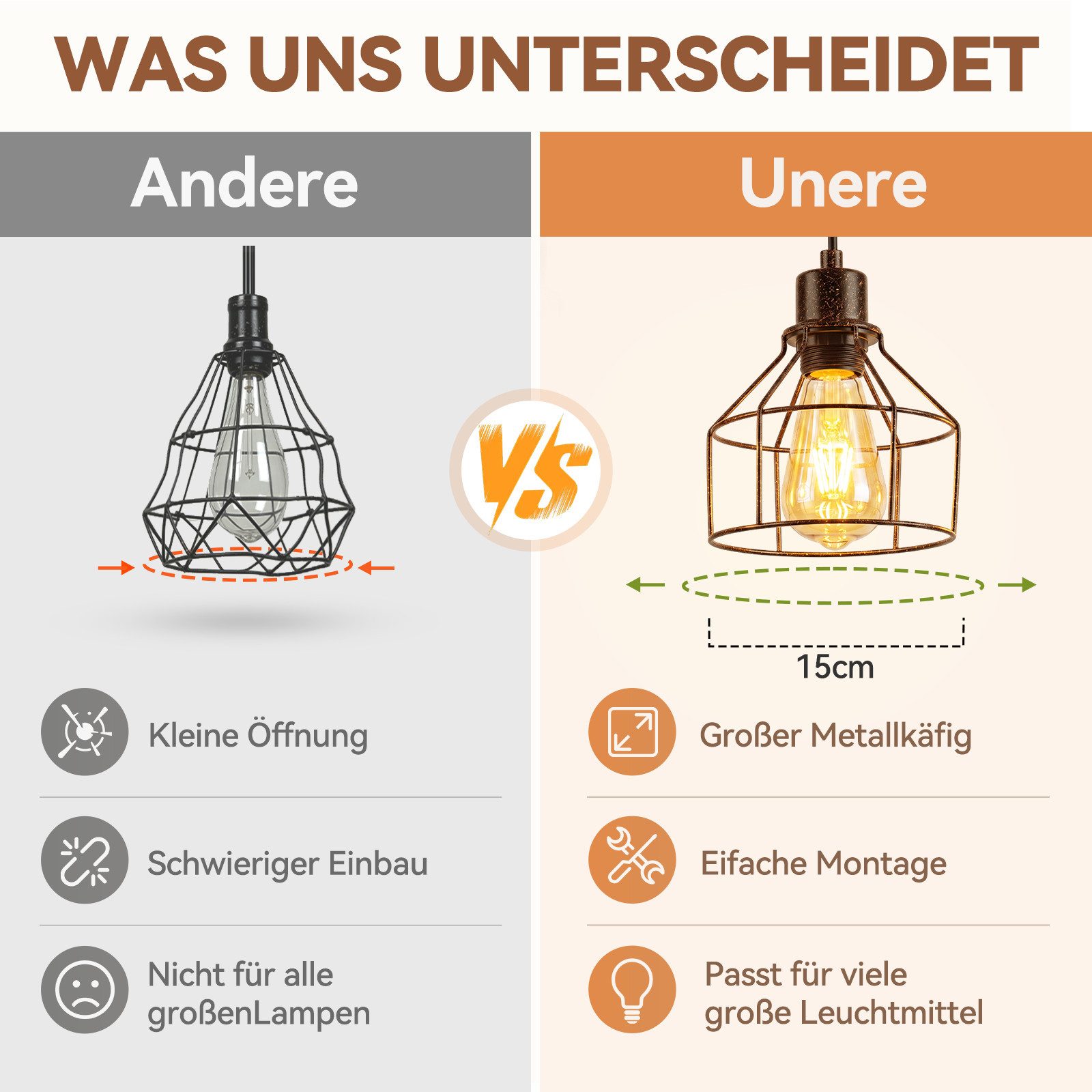 Nettlife Pendelleuchte Esstisch 3/4flammig Holz Schwarz Retro Industrial Hängelampe E27, ohne Leuchtmittel, Höhenverstellbar für Esszimmer Küche Wohnzimmer Bar – Bild 2 von 5
