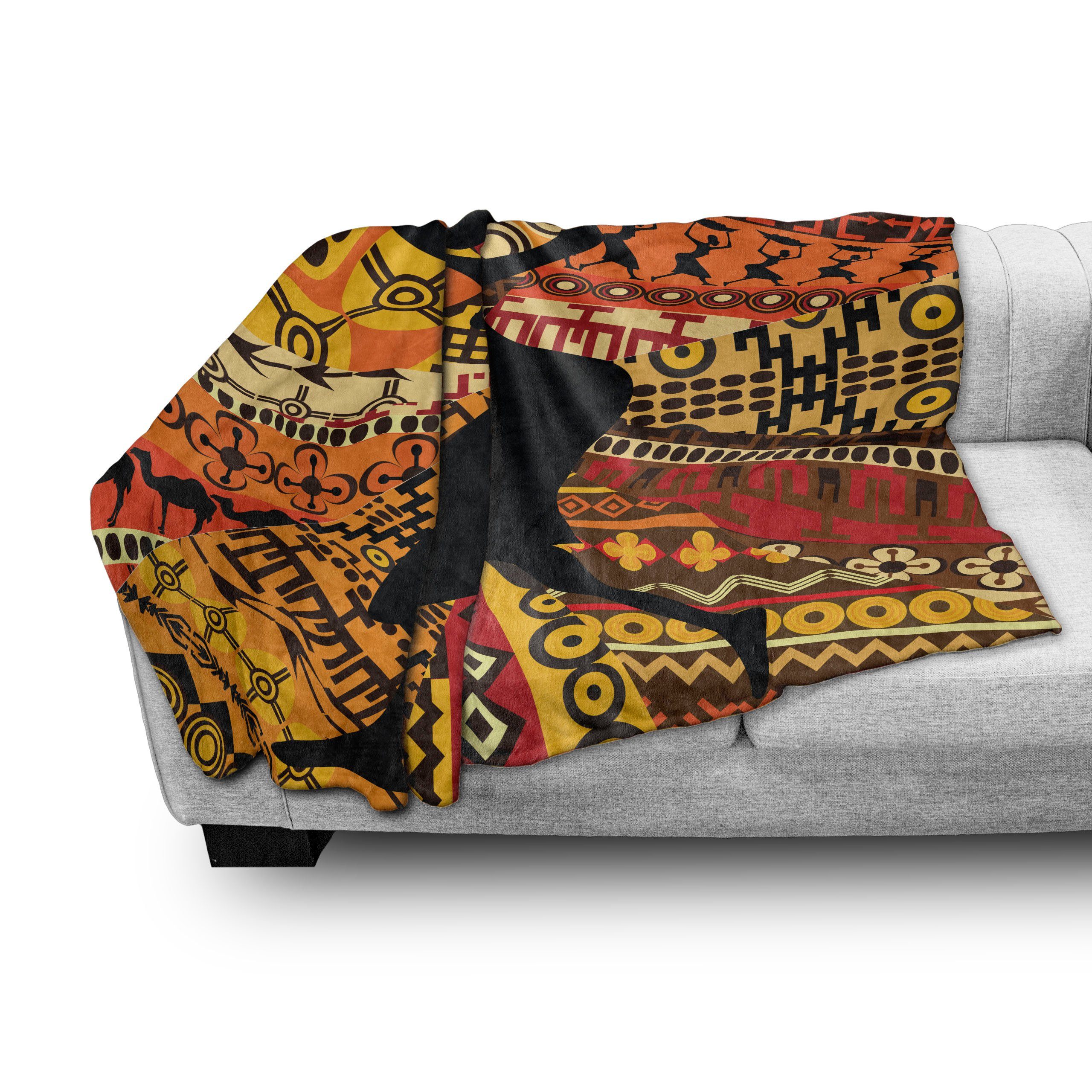 Plüsch Patterns Abakuhaus, den afrikanische Wohndecke und für Außenbereich, Folk Gemütlicher Innen- Frau