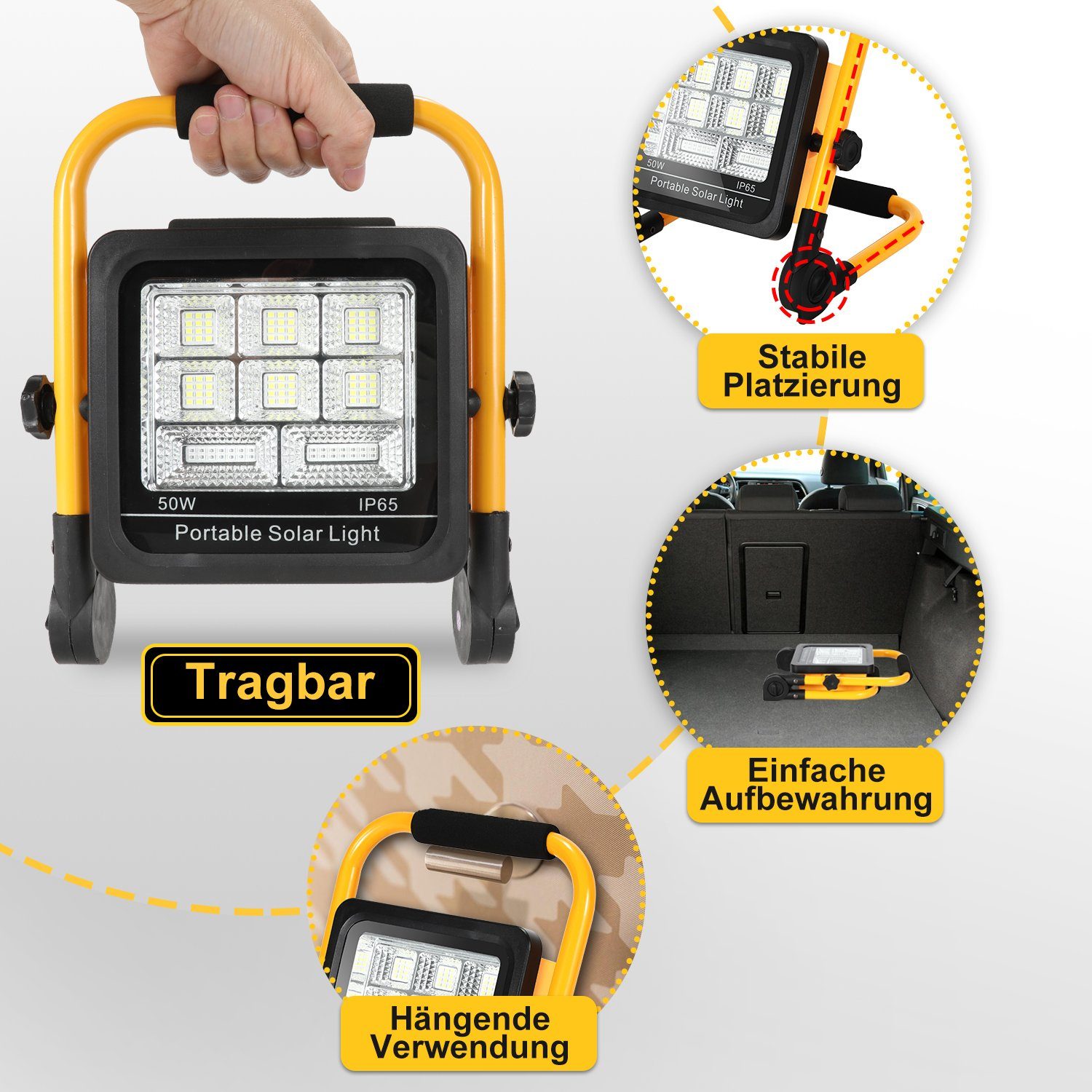 Akku Strahler Lospitch LED Flutlicht Baustrahler Camping Aufladbar Baustrahler Fluter