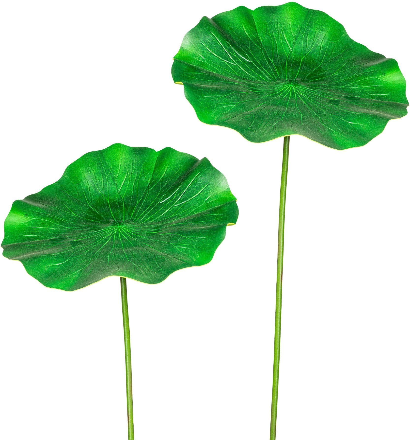 Kunstzweig cm, Creativ 2er green, Blattstiel, Höhe Lotusblatt 100 Set