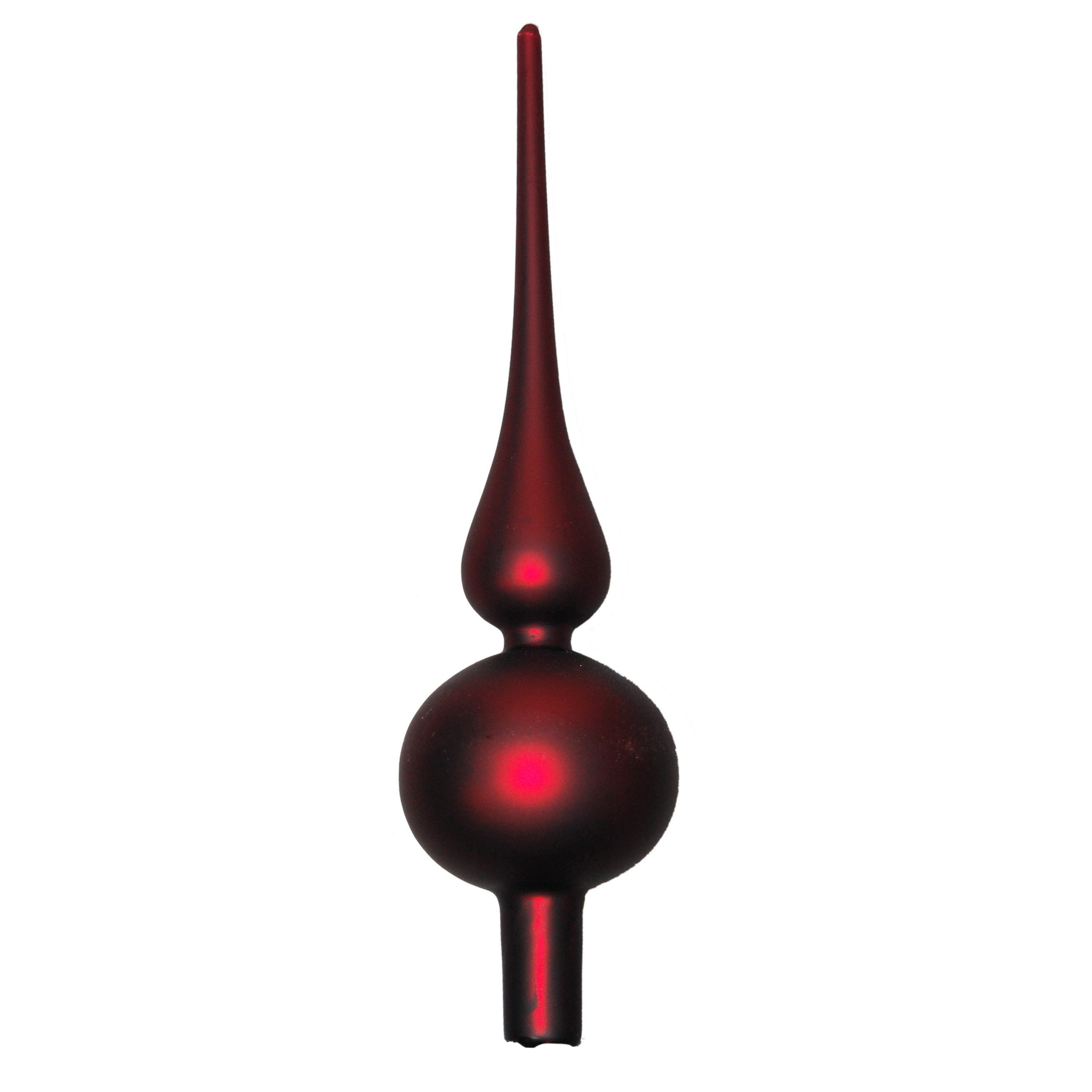 Krebs Glas Lauscha Weihnachtsbaumkugel Burgund matt 23cm Glasbaumspitze uni (1) (1 St), Glas