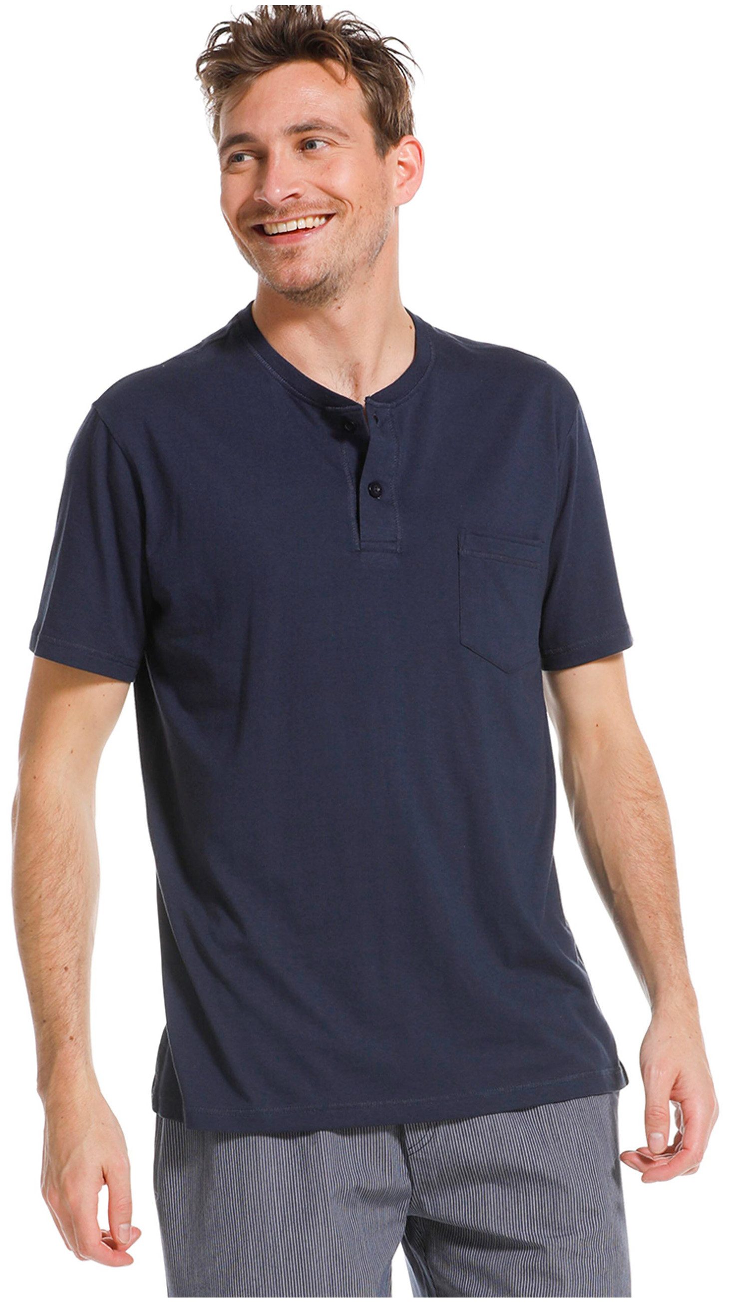 Pastunette Pyjamaoberteil Herren Pyjamashirt mit Knopfleiste (1-tlg) Mix und Match