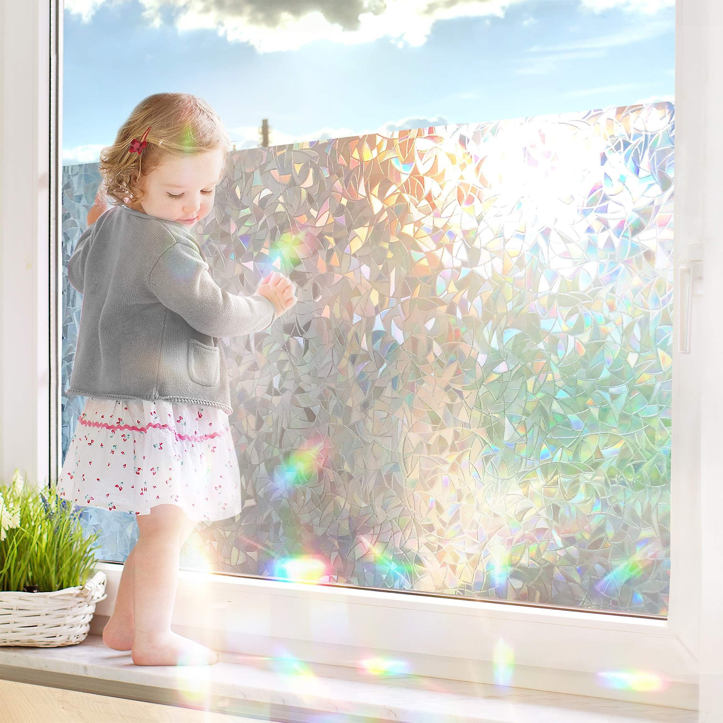 Fensterfolie 3D Regenbogen Folie statisch haftend Fensterdeko, Bilderdepot24, blickdicht, Innen Fenster Tür Balkontür Küche Badezimmer Wohnzimmer Schlafzimmer