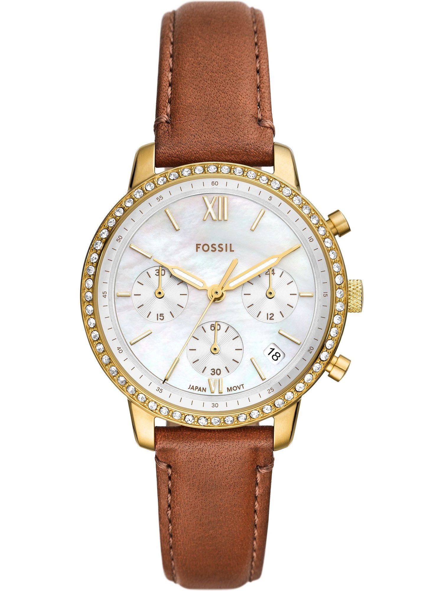 Fossil Chronograph Fossil Damen-Uhren Analog Quarz günstig online kaufen