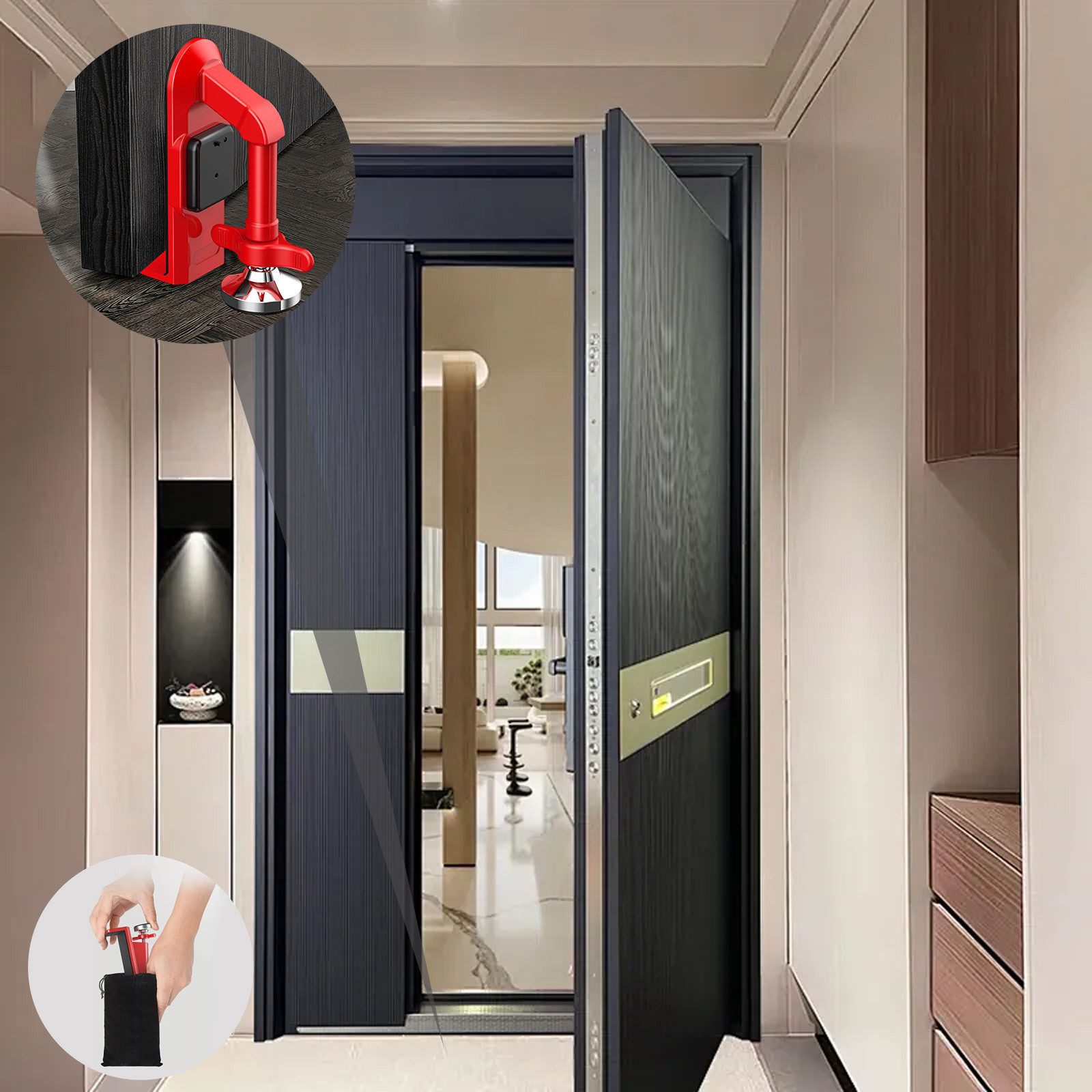 REDOM Türstopper Tragbarer Türkeil Sicherheits-Türblocker (12cm x8.8cm Komp günstig online kaufen