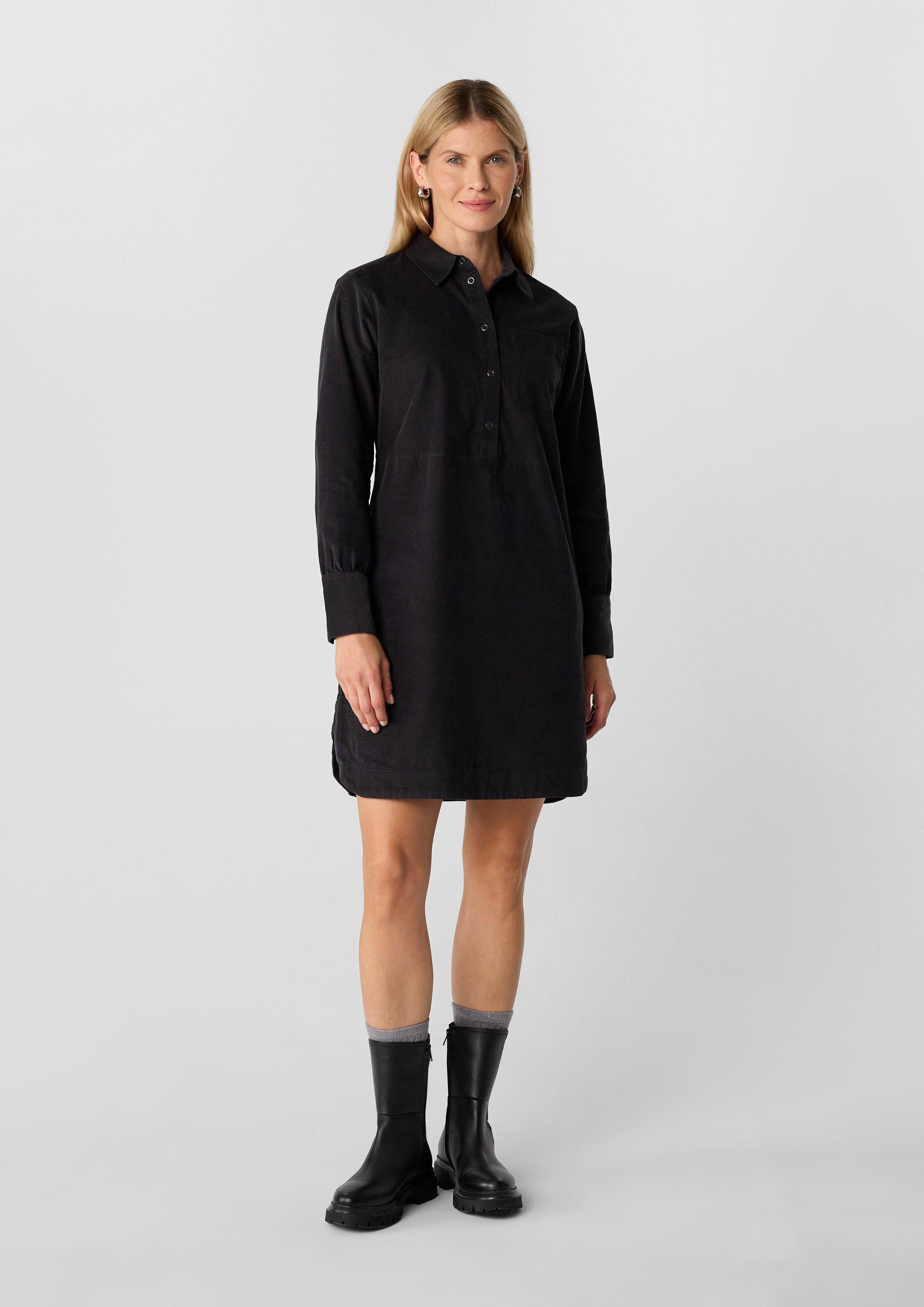 comma Minikleid Kleid Hemdblusenkleid aus Feincord günstig online kaufen