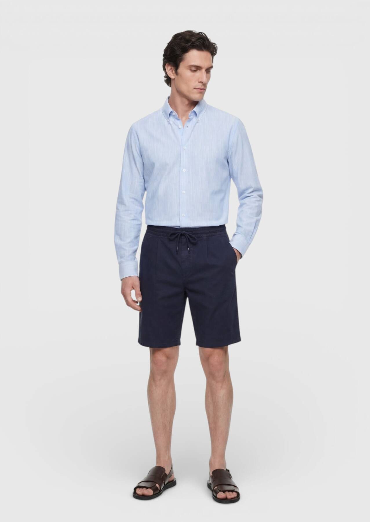 RAMSEY Cargoshorts Marineblaue Velours Jogging Bermuda