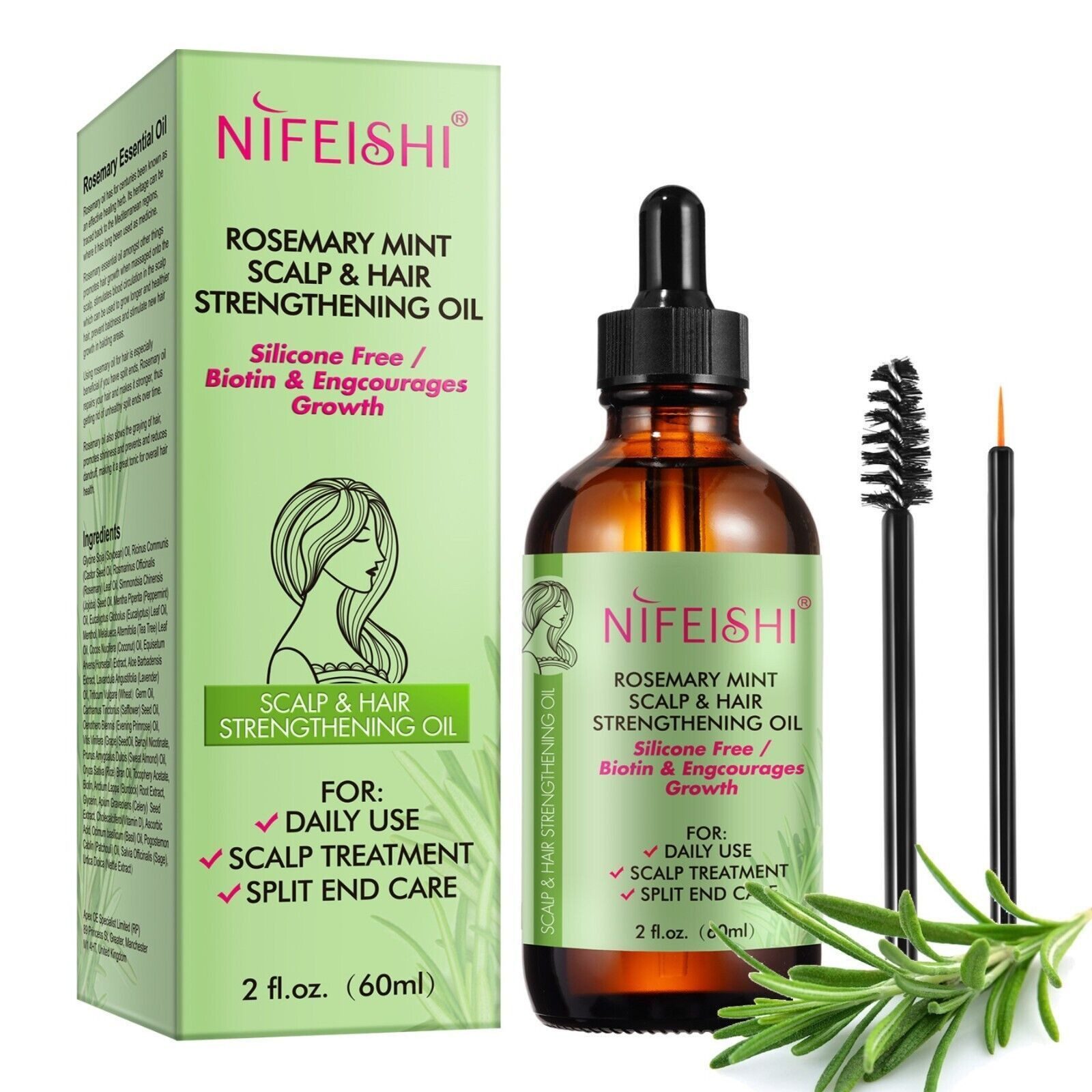 Haaröl Rosmarinöl Ätherisches Haaröl Haarwachstum 60ml