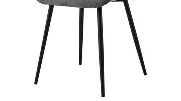 Die Möbelfundgrube® Polsterstuhl FEE grau / Cordbezug, Schalenstuhl / Standbeine in Metall schwarz / Sitz gepolstert