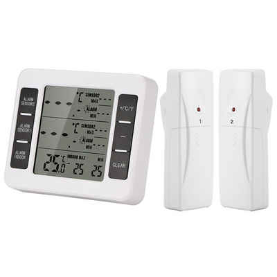 BlingBin Kühlschrankthermometer Innen-/Außenthermometer, 3-tlg., 9.5 x 8 x 2 cm, Sofortalarm, schnelle Messwerte, ultraklare Anzeige, hohe Genauigkeit.