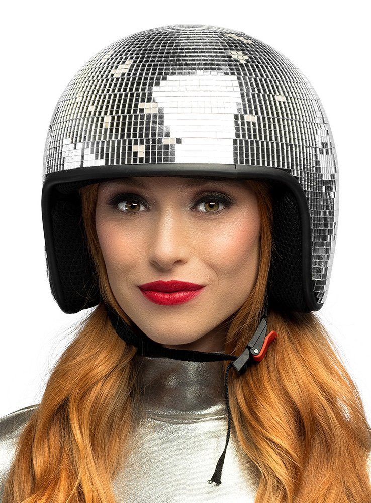 Smiffys Kostüm Disco Helm - Lustiges Karneval Party Kostümzubehör, Die Discokugel für den Kopf!