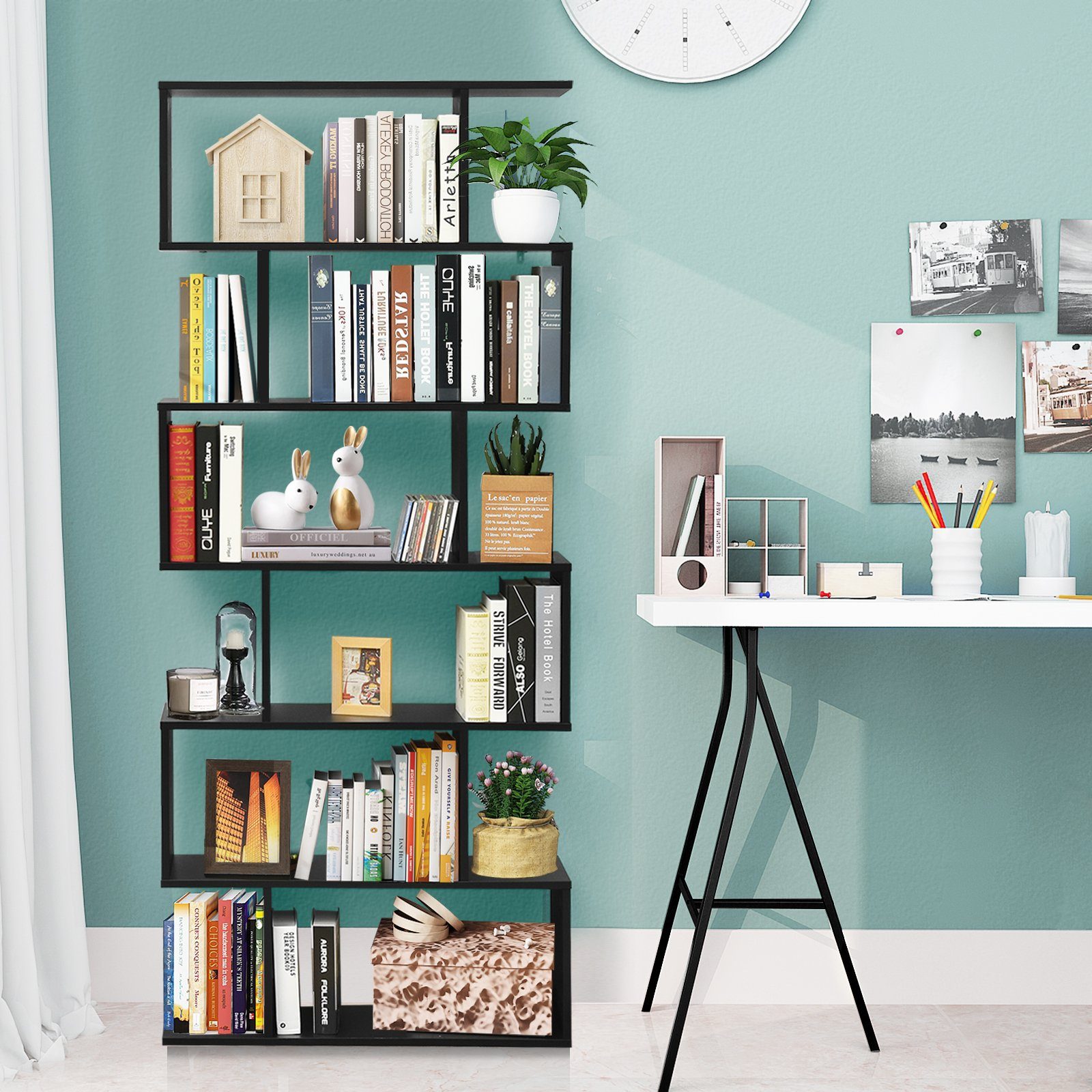 COSTWAY Bücherregal, Standregal mit 6 Fächern, günstig online kaufen