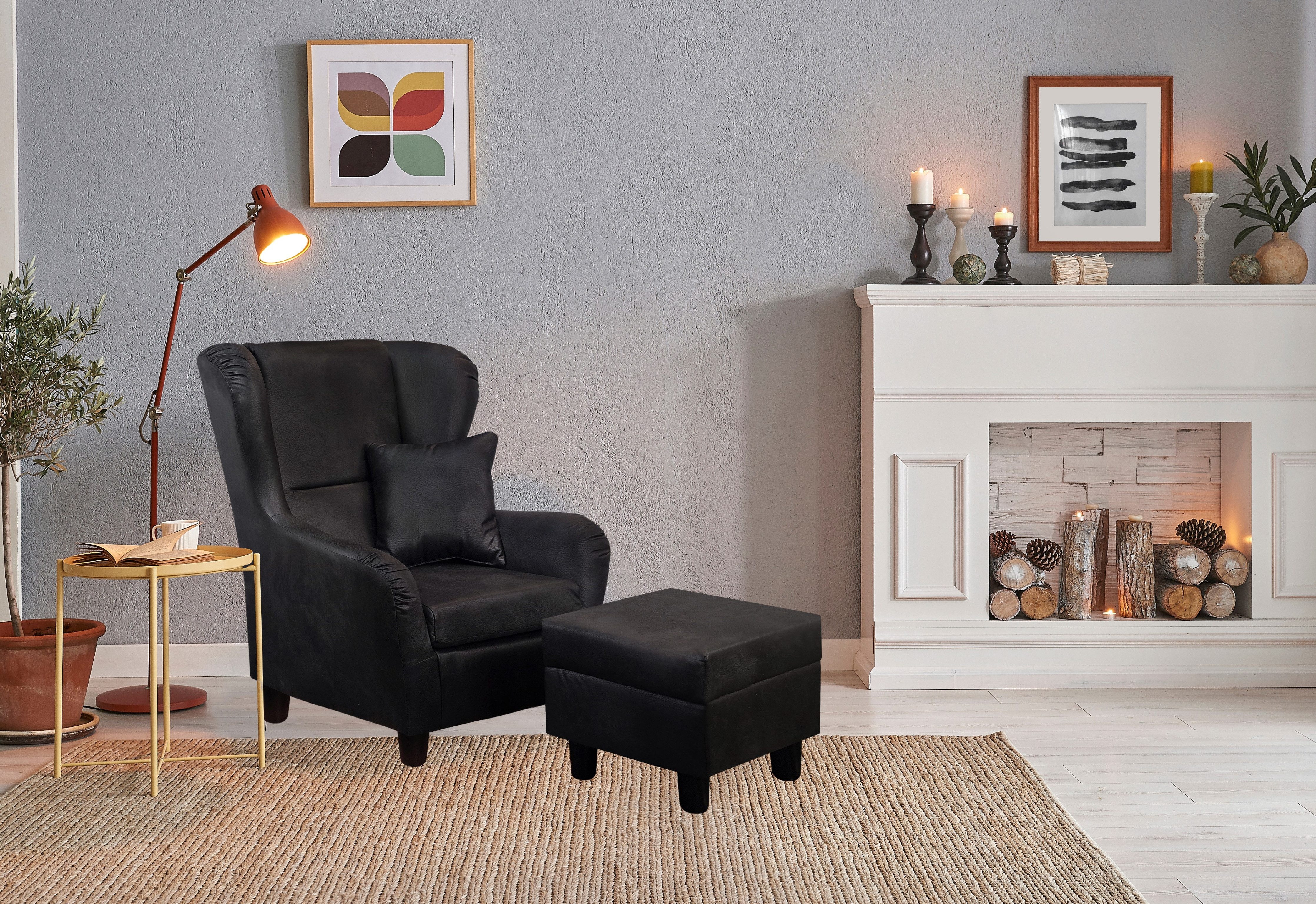 luma-home Ohrensessel 18007 (mit Hocker und günstig online kaufen