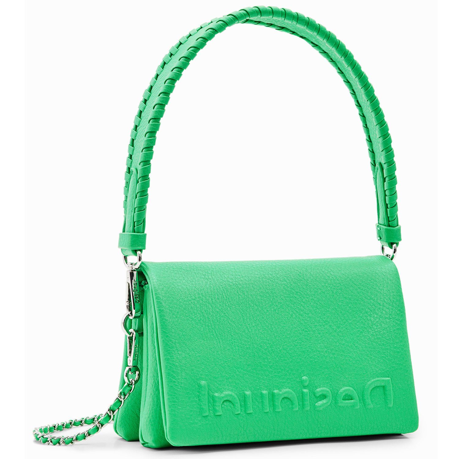 Umhängetasche Desigual Damen Handtasche Half Logo Dortmund Flap schwarz