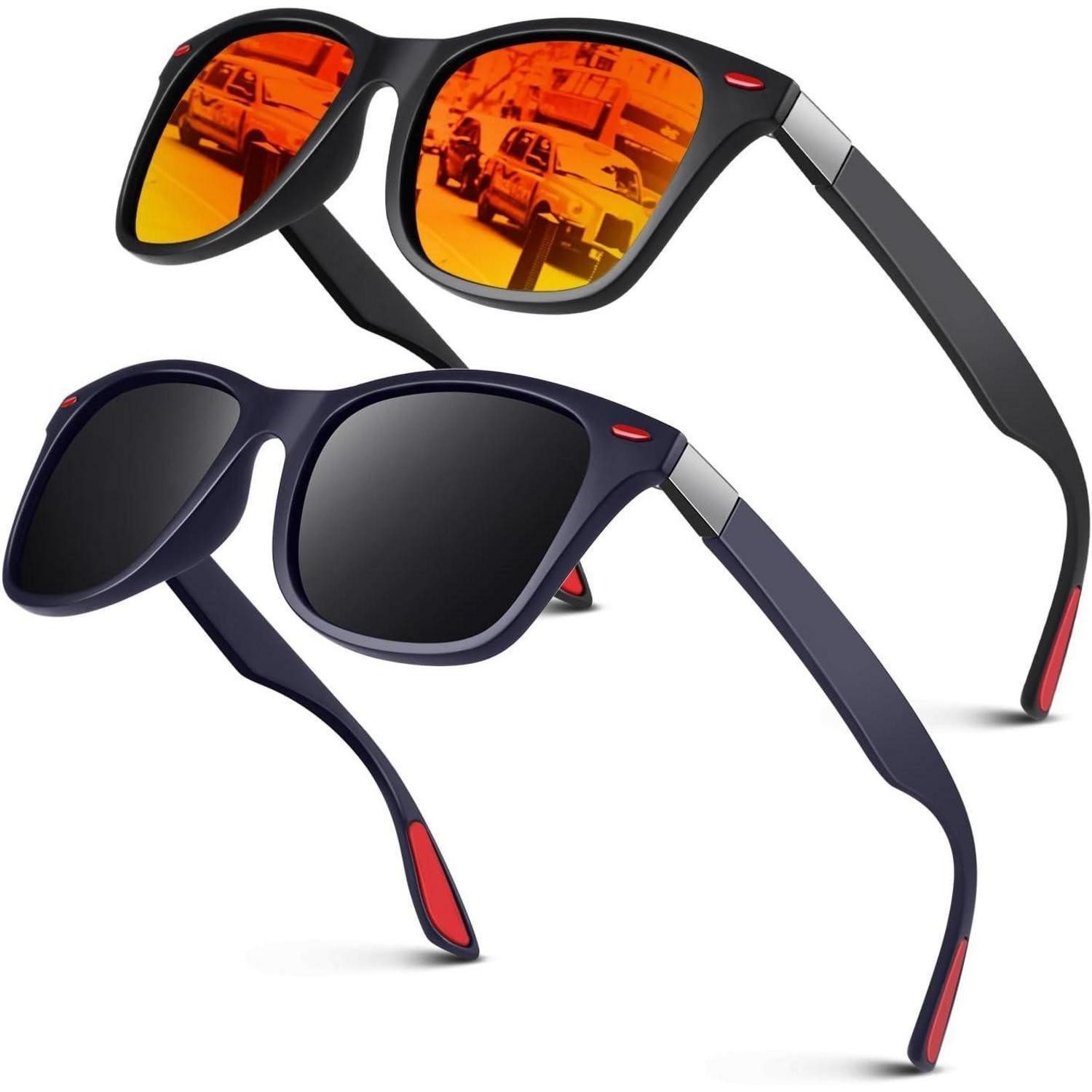 LuxusKollektion Retrosonnenbrille Sonnenbrille Herren Matt Blau Grau & Matt Schwarz Rot Verspiegelt