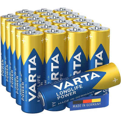 VARTA LONGLIFE Power Batterie, (1.5 V, 24 St), Mignon / AA / LR06, 1,5 V, Alkali-Mangan, mit langer Lebensdauer