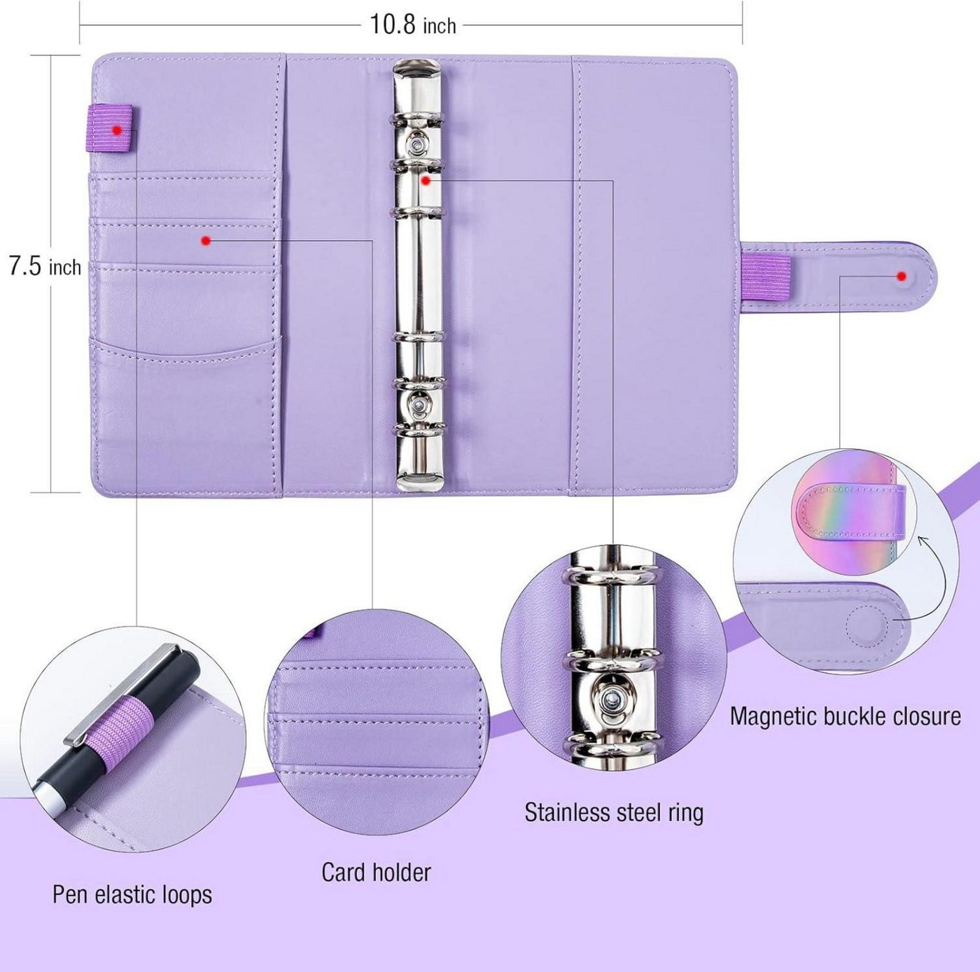 Thumbnail - LuxusKollektion Notizbuch Budget Binder A6 Geldumschläge Umschlagmethode Sparbuch Organizer