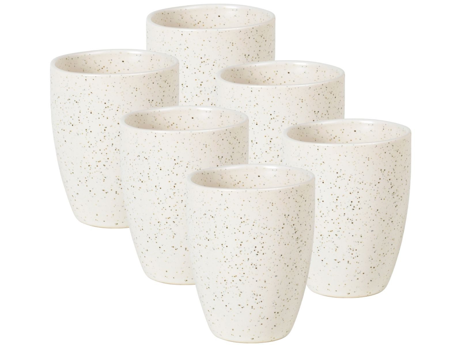 Broste Copenhagen Geschirr-Set NORDIC VANILLA Becher ohne Henkel 0,25l Set6, Steingut