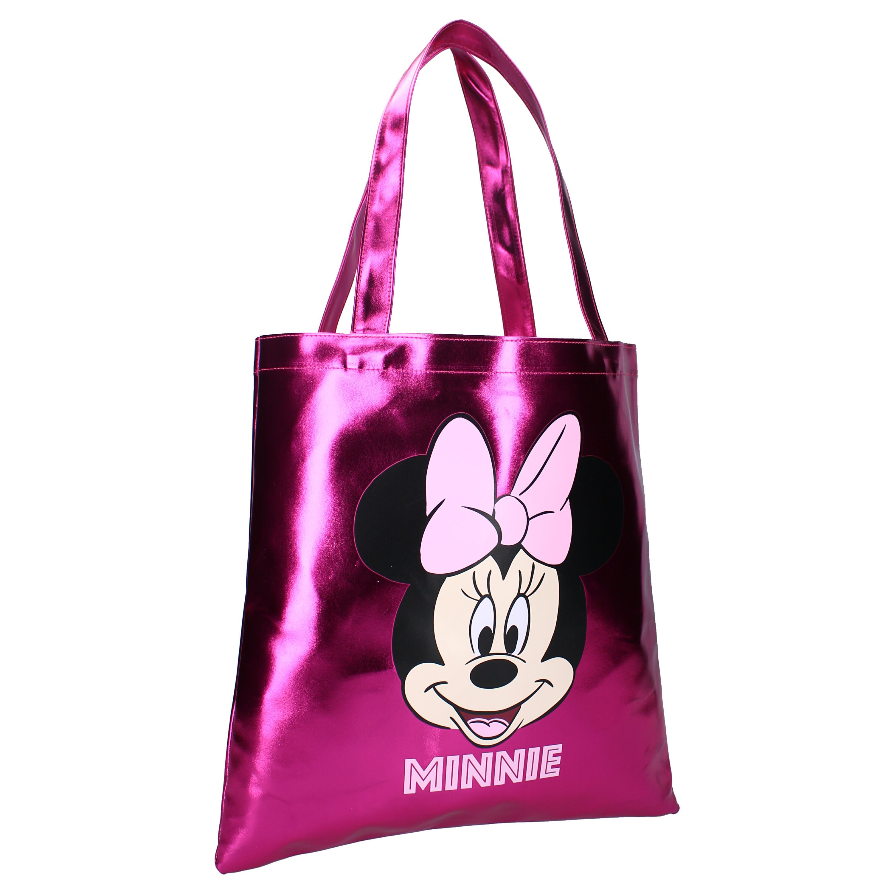 Disney Minnie Mouse Shopper – stylische Tragetasche in Metallic-Rosa