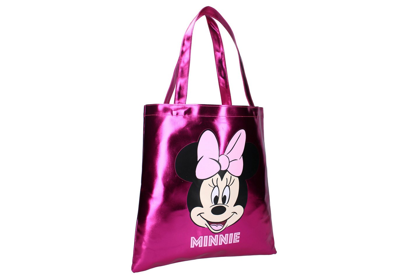 Disney Minnie Mouse Shopper – stylische Tragetasche in Metallic-Rosa