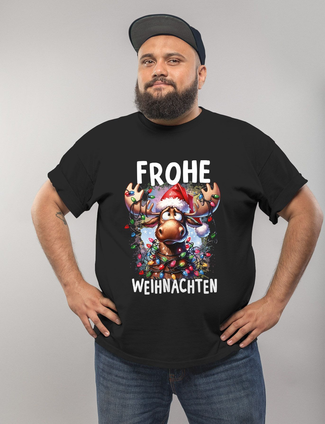 MoonWorks Print-Shirt Herren T-Shirt Frohe Weihnachten günstig online kaufen