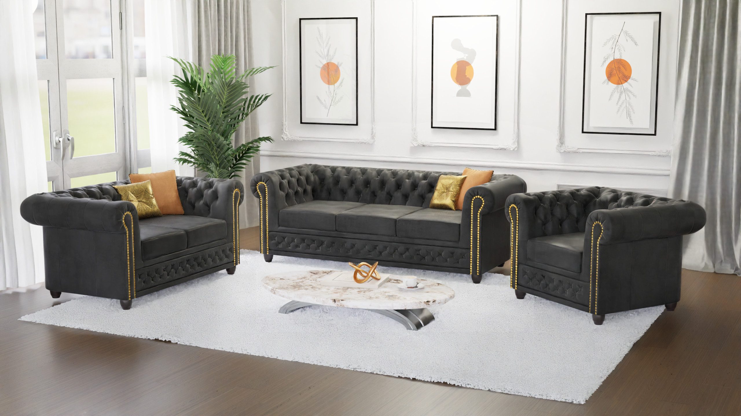 S-Style Möbel Polstergarnitur Chesterfield Anton mit günstig online kaufen