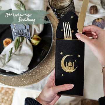 PAPIERDRACHEN Besteckhalter Besteckhalter für das Ramadan Fest - einzigartige Tischdekoration, wunderschöne Bestickung