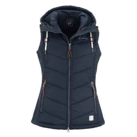 Dry Fashion Steppweste Damen Weste Malente – Outdoor-Weste mit Kapuze windabweisend