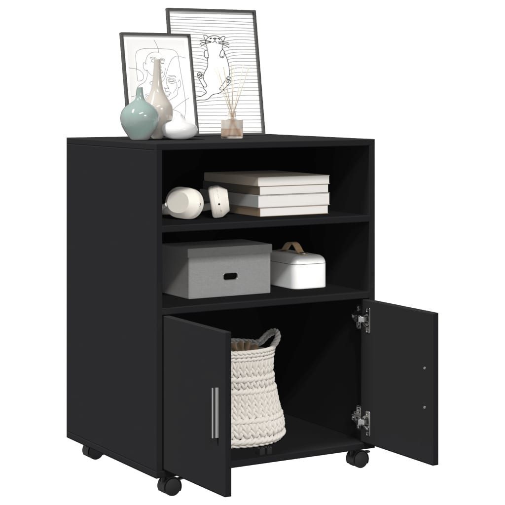 vidaXL Aktenschrank Rollschrank Schwarz 60x48x81 cm günstig online kaufen