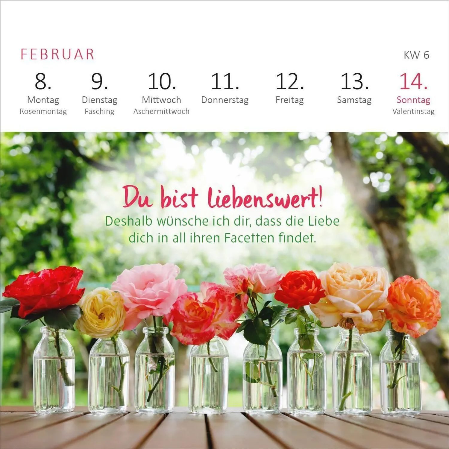 Ars Edition Tischkalender Mini-Wochenkalender Ich wünsch dir was 2027 – Bild 3 von 5