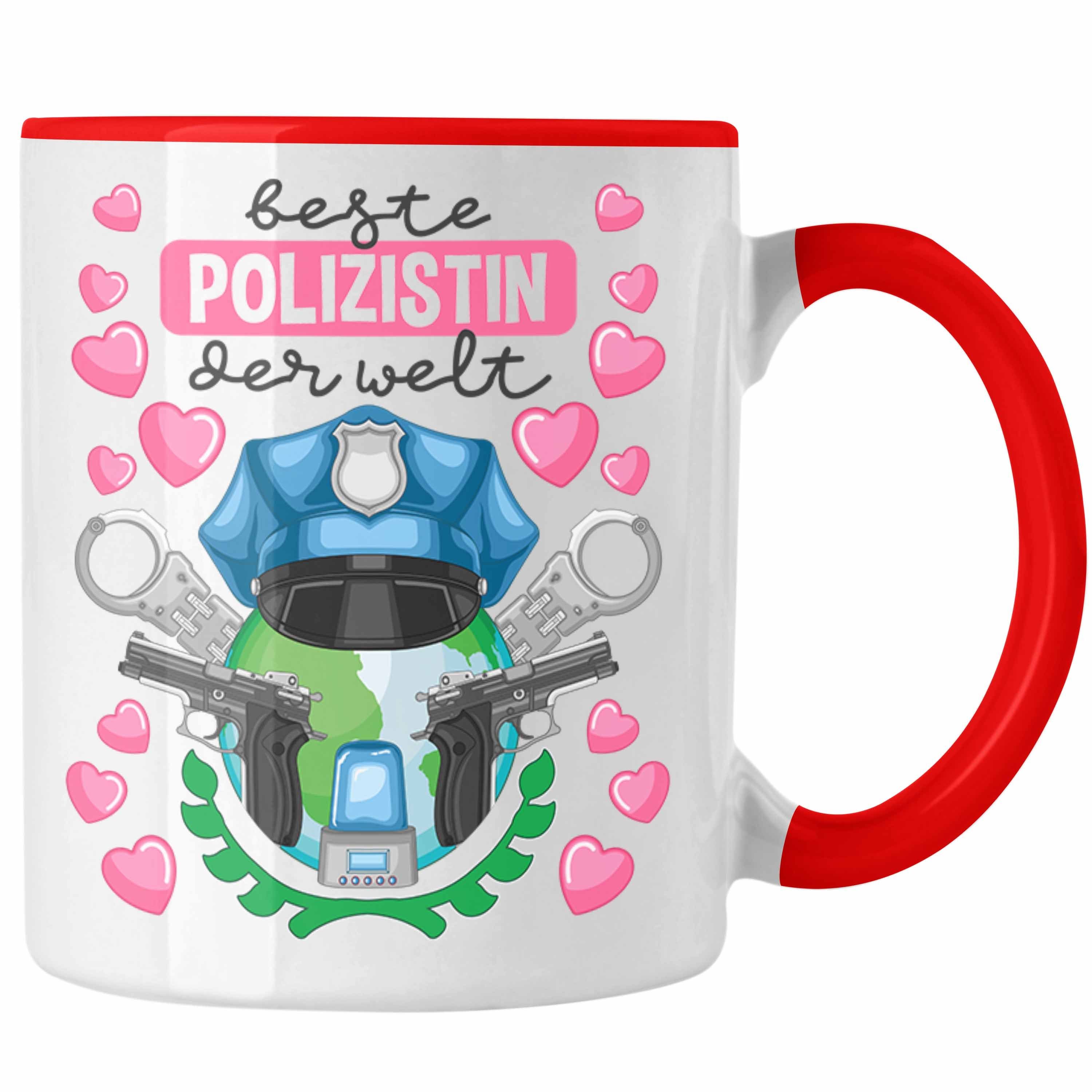 Trendation Tasse - Spruch Lustig mit Trendation Blaulichtmilieu Rot Beste Geschenk Frauen Polizei Geschenke Polizistin Tasse