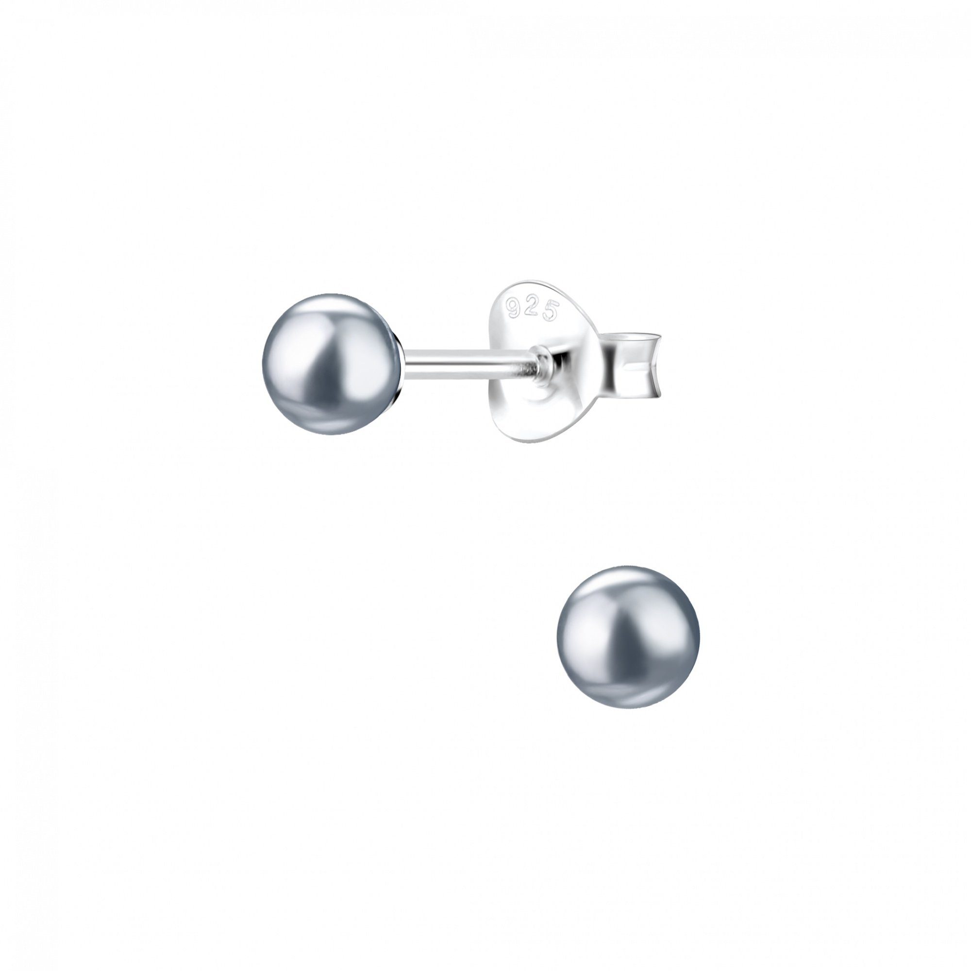 ALEXANDER YORK Paar Ohrstecker PERLE classic 4 mm I grau, 2-tlg., 925 Sterl günstig online kaufen